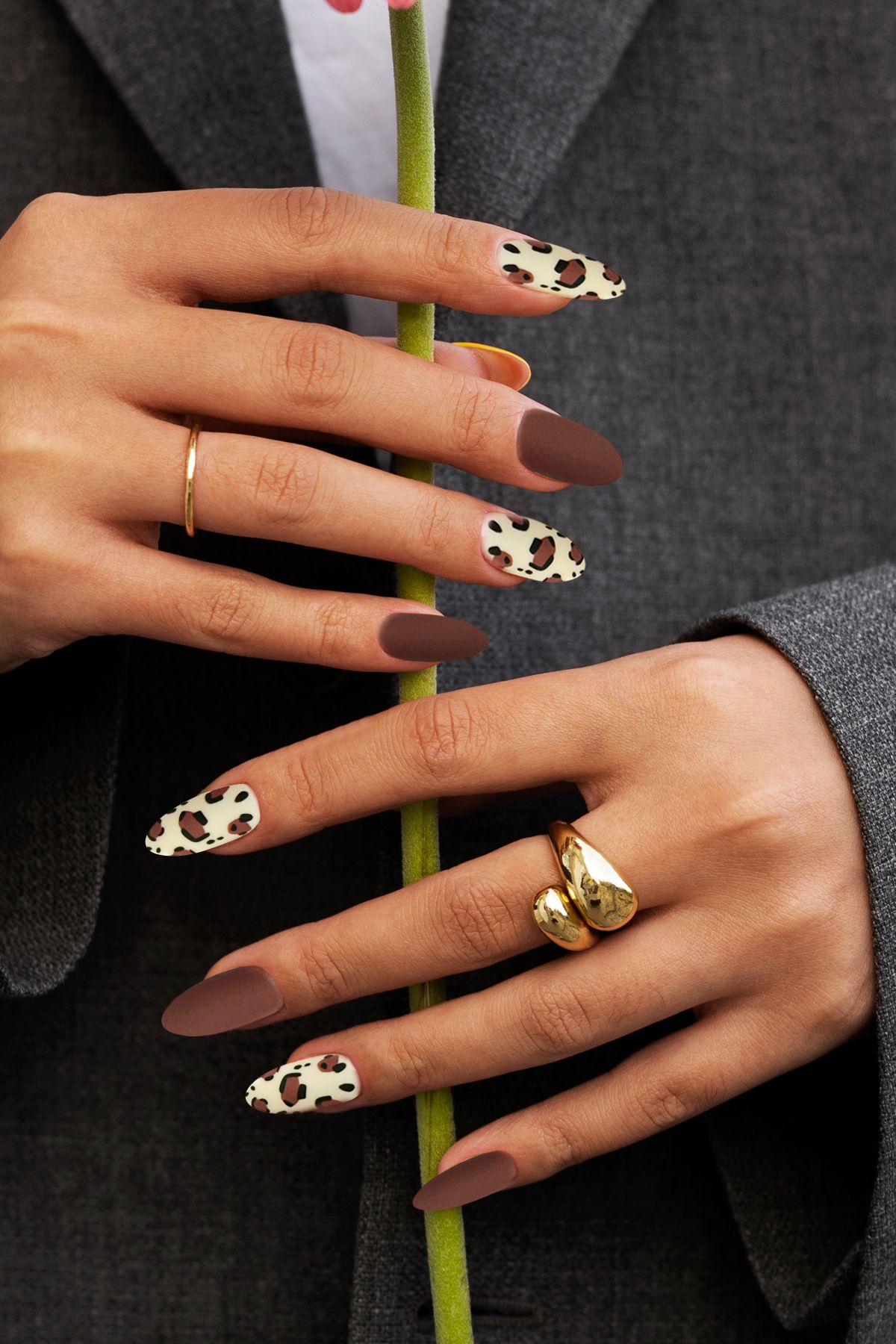 Perissy Nails 24'lü Leopar Desenli Takma Tırnak Seti Yapıştırıcı + Törpü