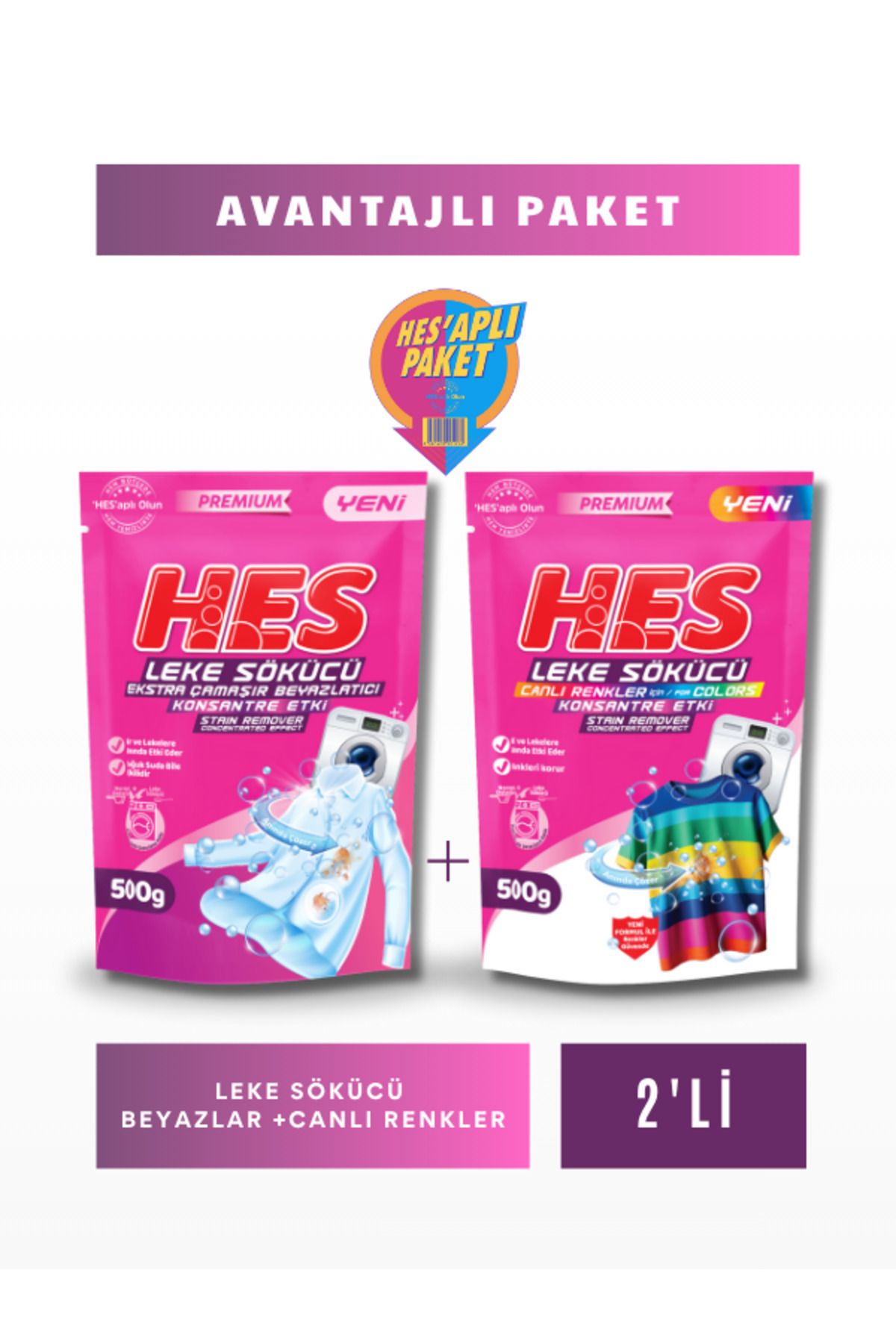 Hes Leke Sökücü Beyazlar/Renkliler 500gr*2