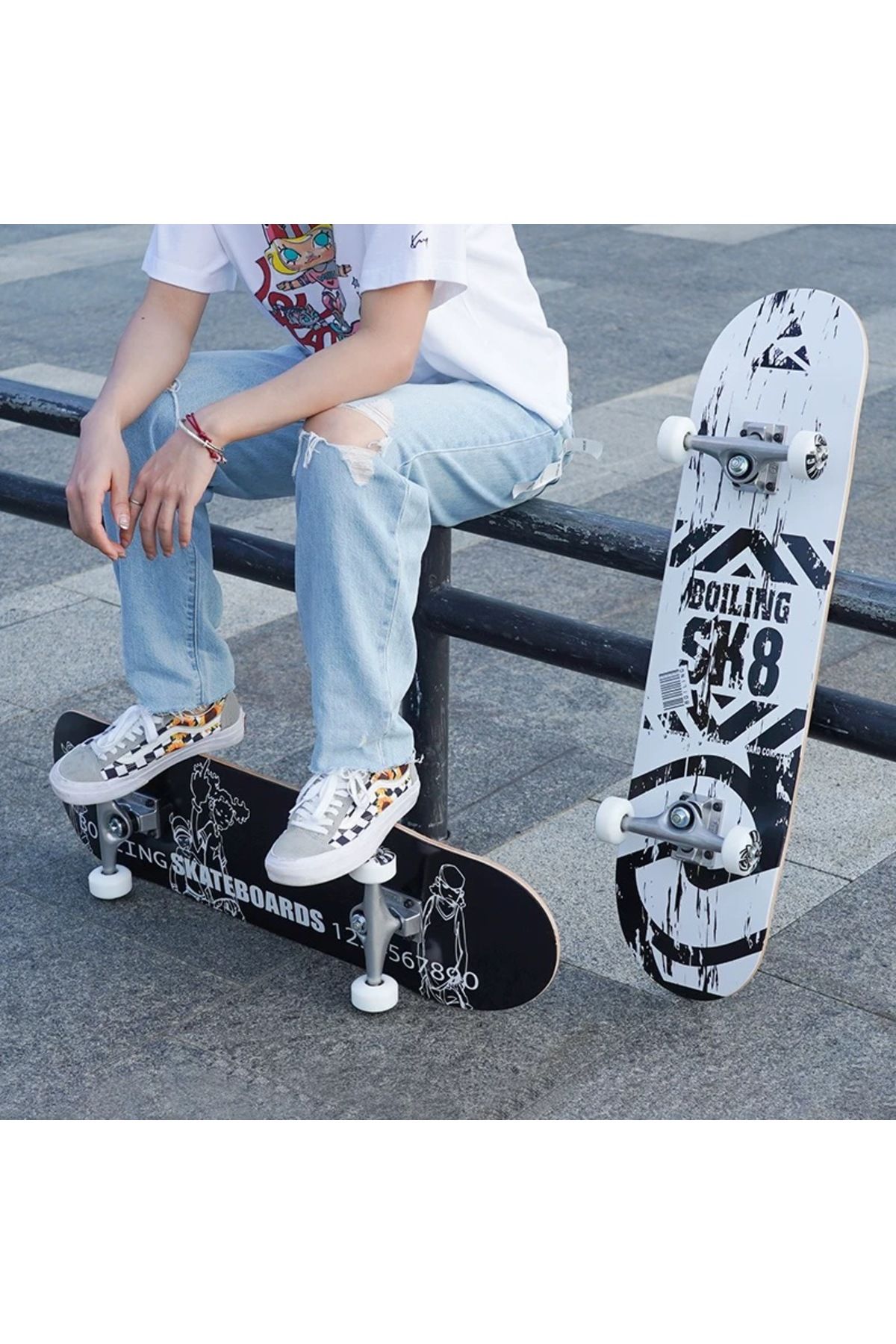 Sportface SF-SC04 Street Style Desenli Kaykay STD BEYAZ