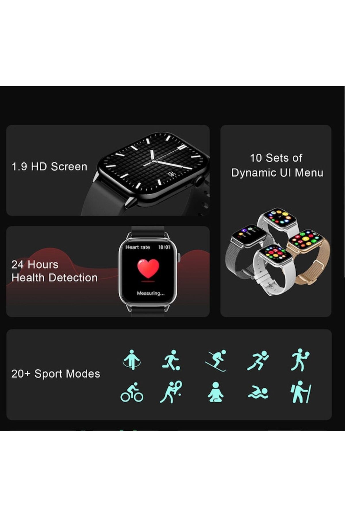 ideal STORE-Ceas inteligent Star® Collection IdealStore, ecran tactil de 1,85 inci, NFC, monitorizare a ritmului cardiac și a somnului 3