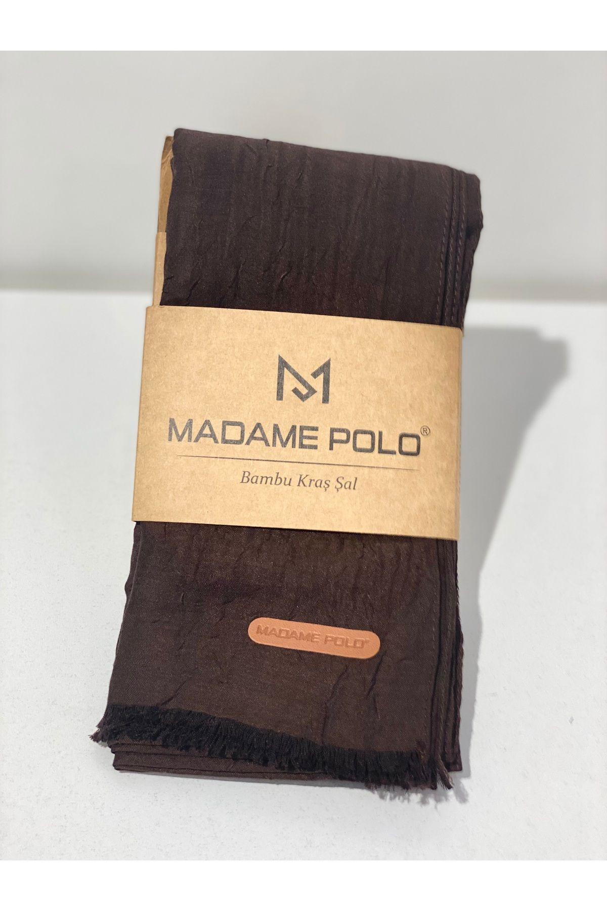Perla Scarf & More Madame Polo Bambu Kıraş Şal - [Acı Kahve] (70x200 cm)