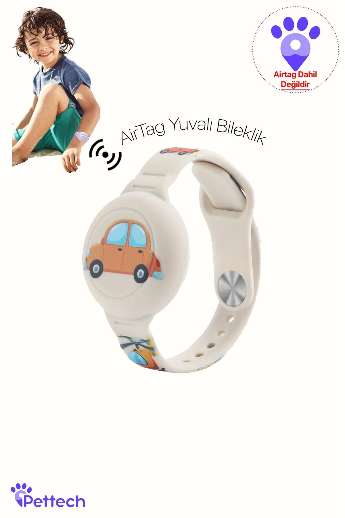 Çocuklar İçin AirTag Yuvalı Bileklik