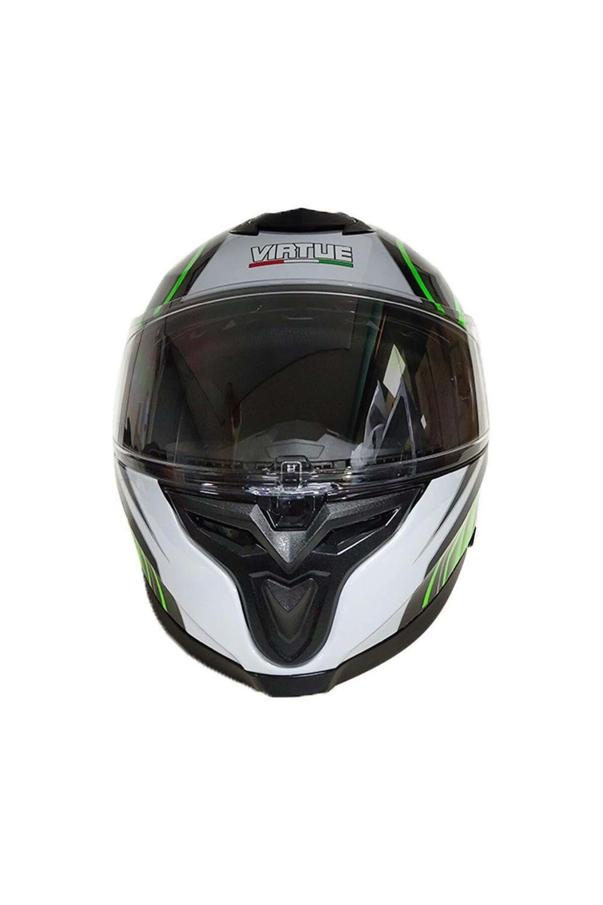 Kask VIRTUE KAPALI KASK YEŞİL SİYAH BEYAZ