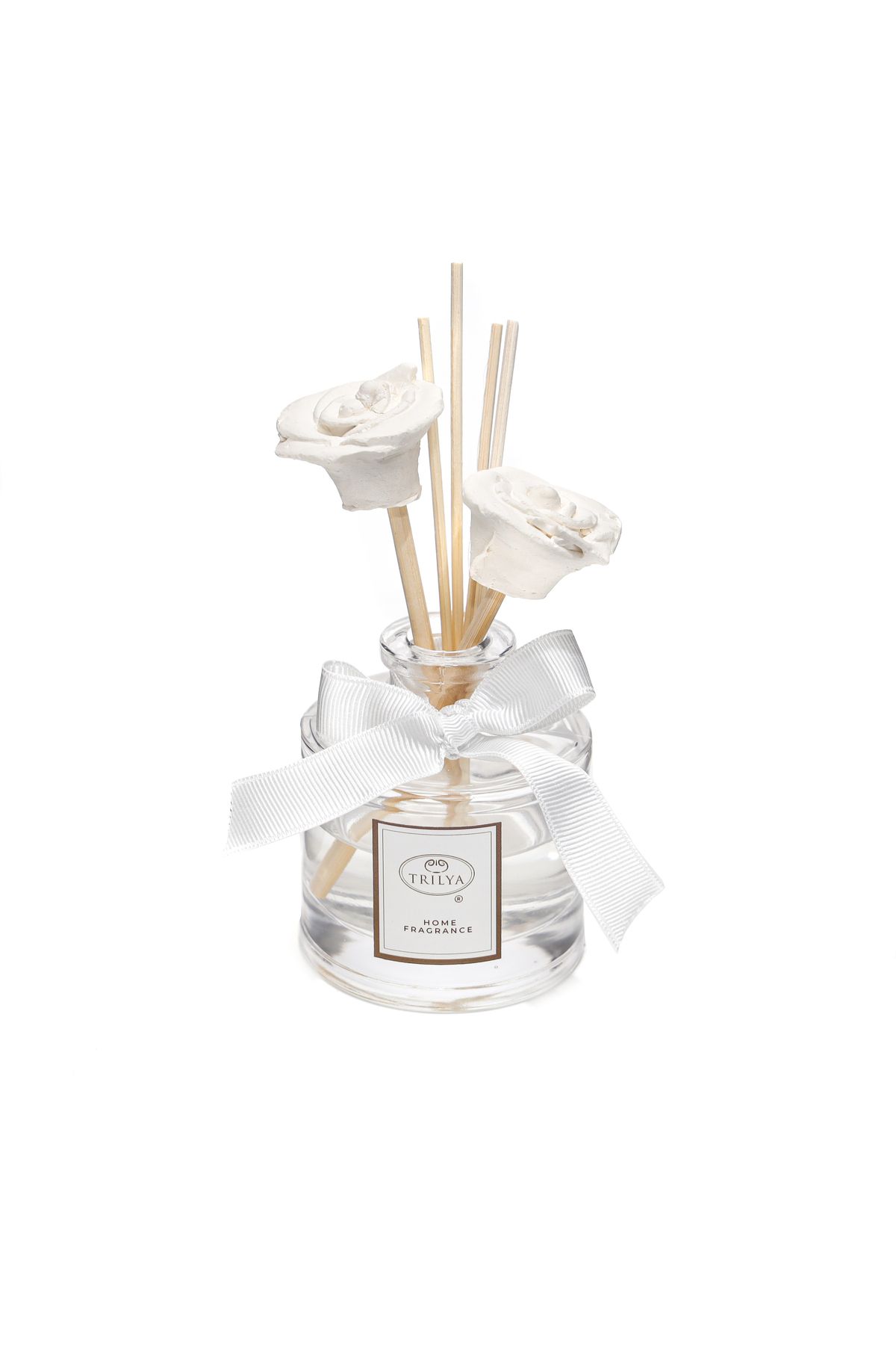 Trilya 100 ml Gül Seramik Taşlı Bambu Çubuklu Gül Baharı Oda Kokusu