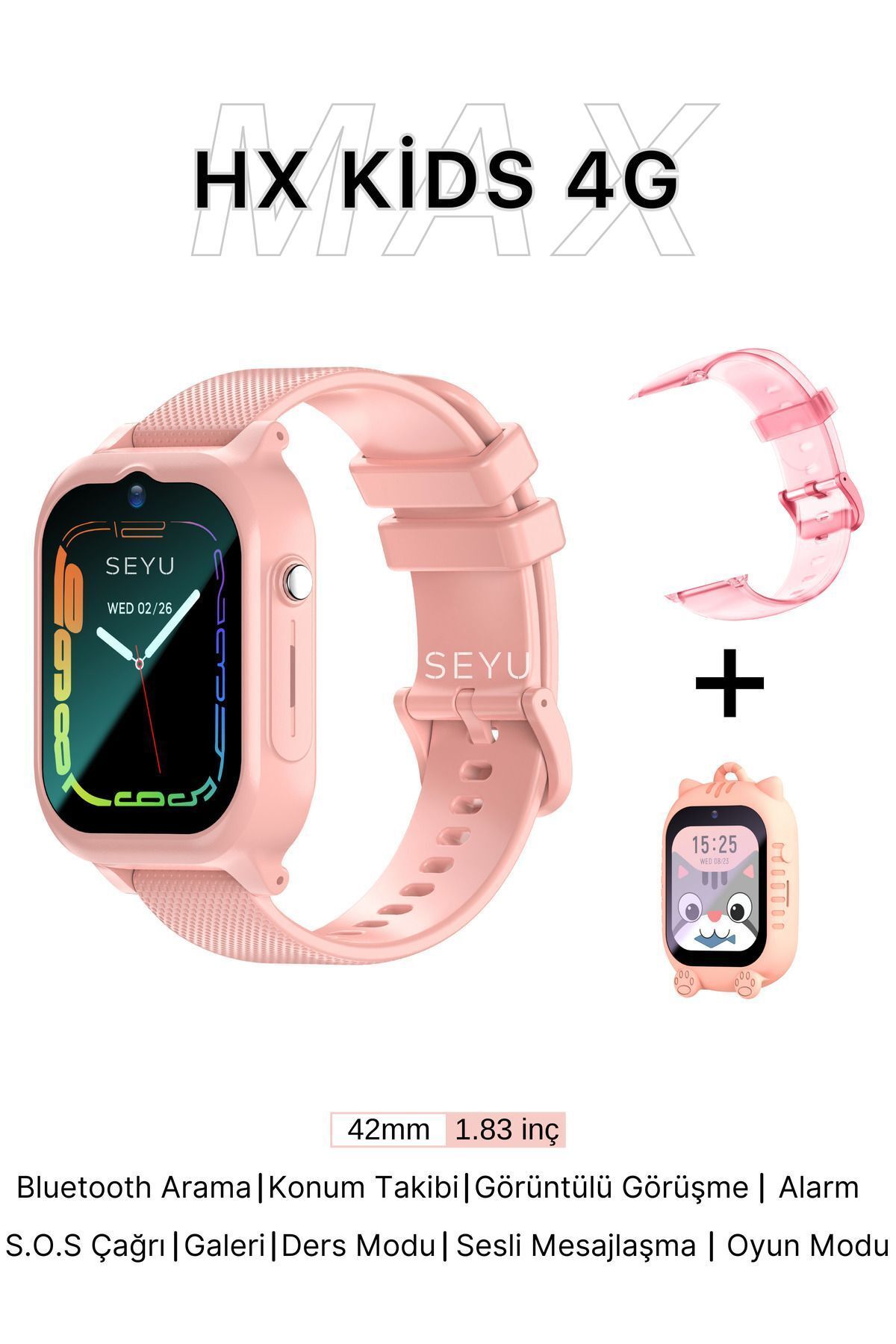 HX Kids 4G Max Sim Kartlı Harvox Akıllı Çocuk Saati Gps Konum Takibi Arama Konuşma 4G Destekli