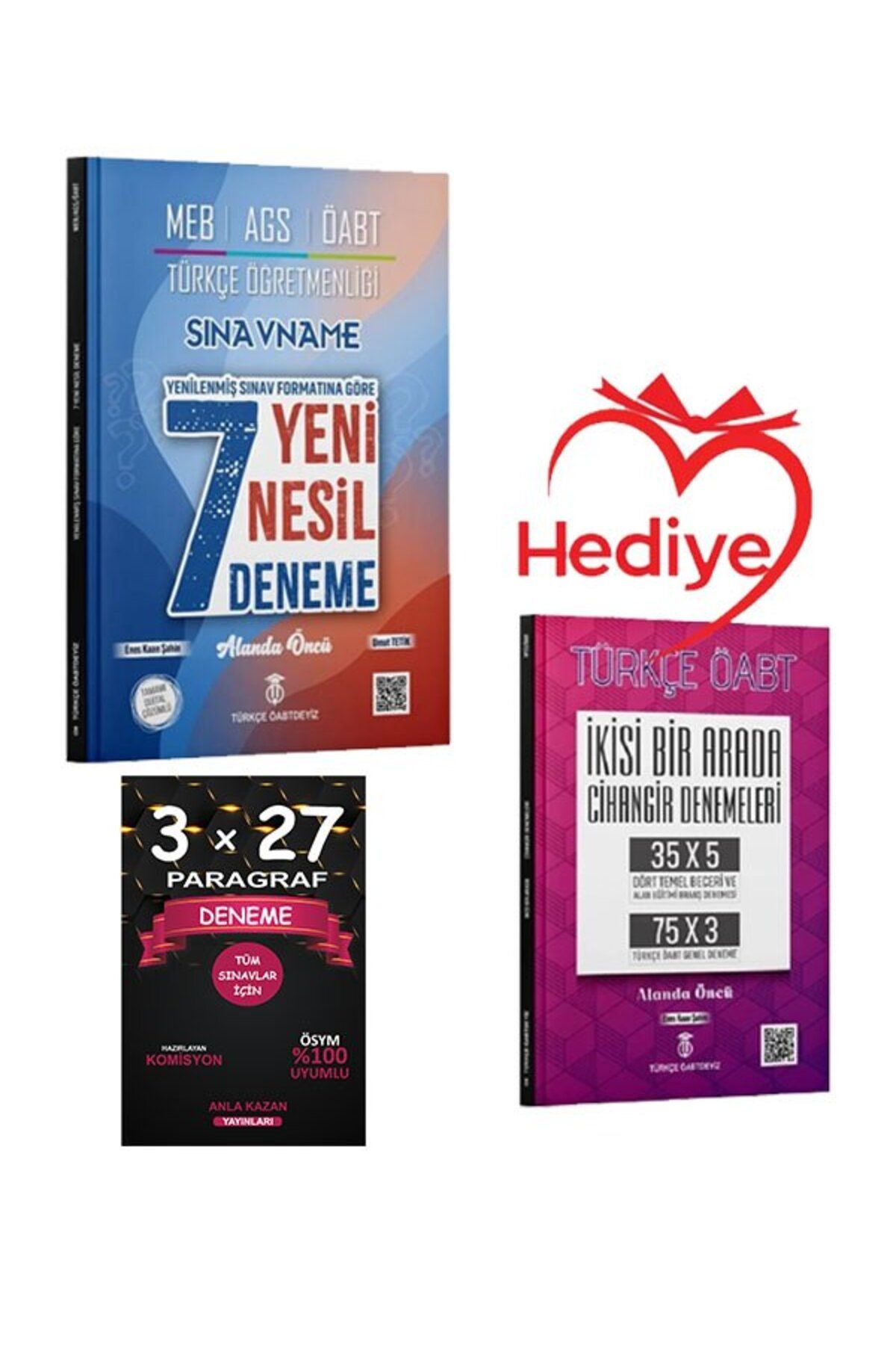 Anla Kazan Yayınları Türkçe ÖABTDEYİZ ÖABT MEB-AGS Türkçe Öğretmenliği Sınavname 7 Deneme Çözümlü+AnlaKAzan PAragraf