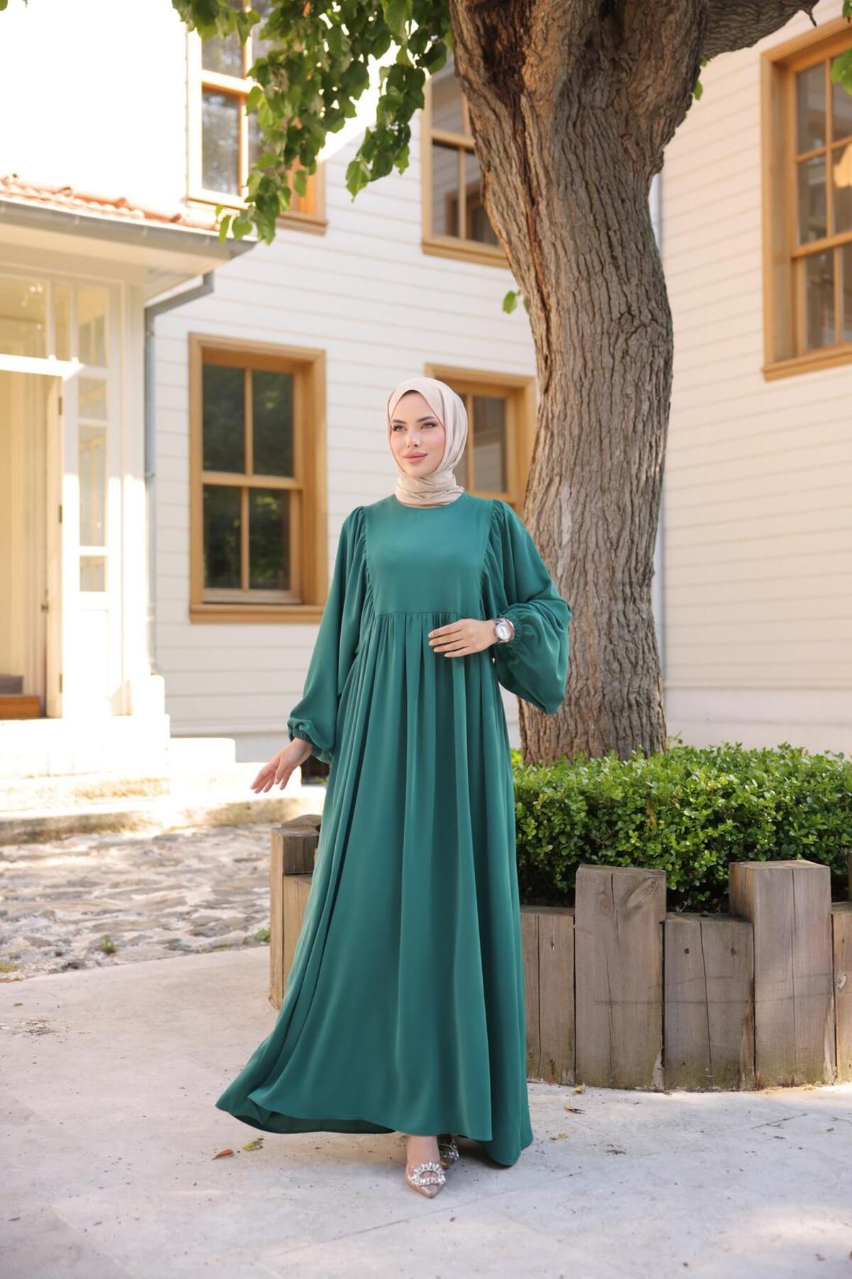 Nissra Ankanoor Balon Kollu Oversize Elbise Anka255096