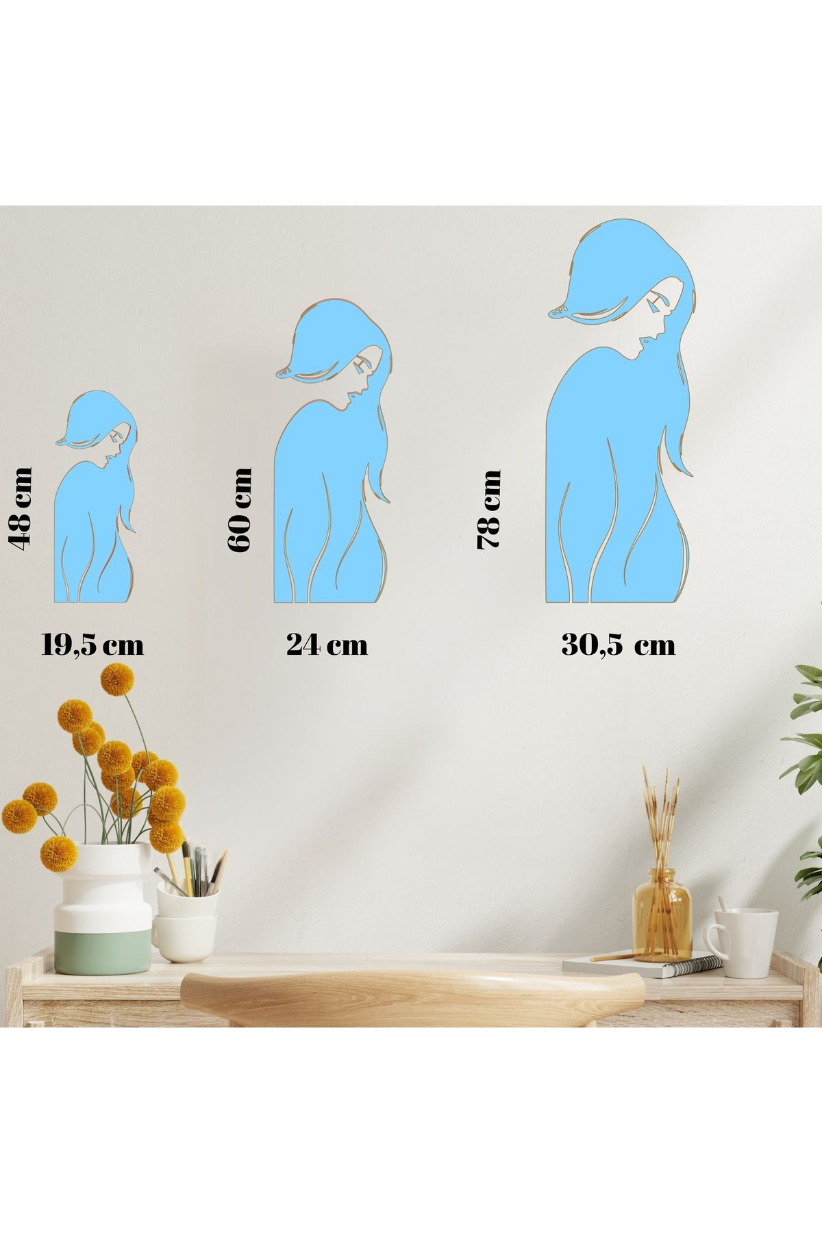 Grand Fine Art Tek Parça Renkli MDF Tablo Kadın