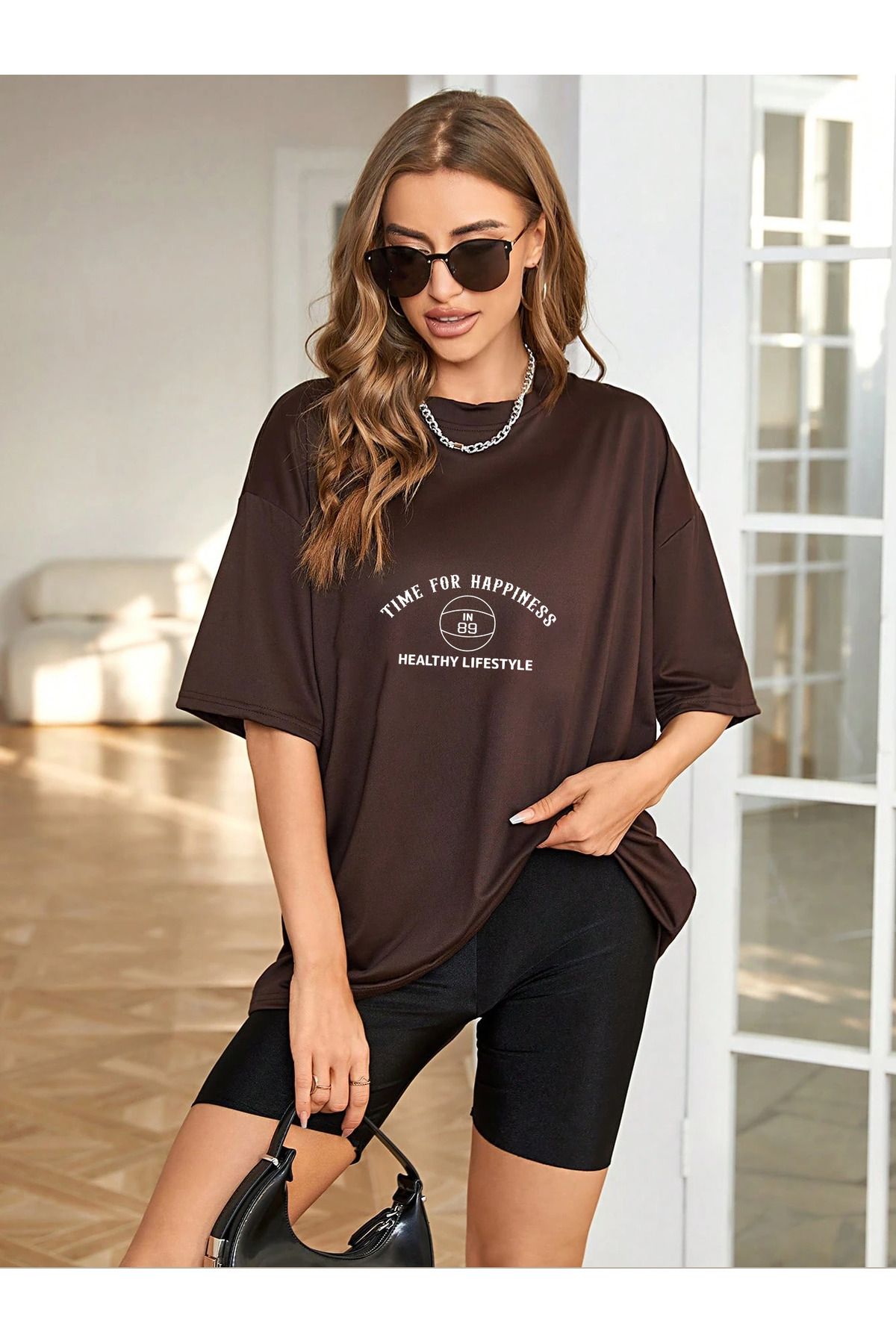 uyguntarz Unisex Time For Happiness Tasarım Basklı Tshirt