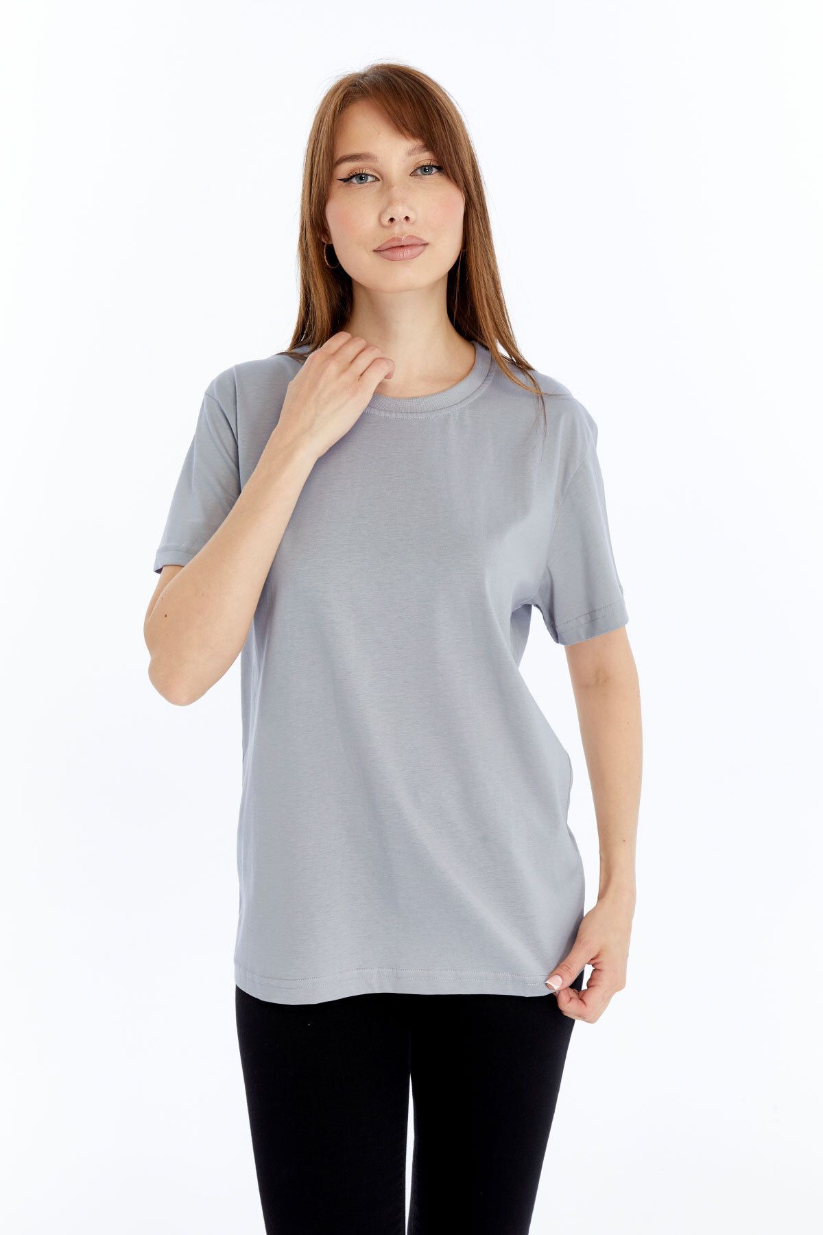 OXVİN Kadın Tişört Pamuk Ve Modal Karışımlı T-Shirt