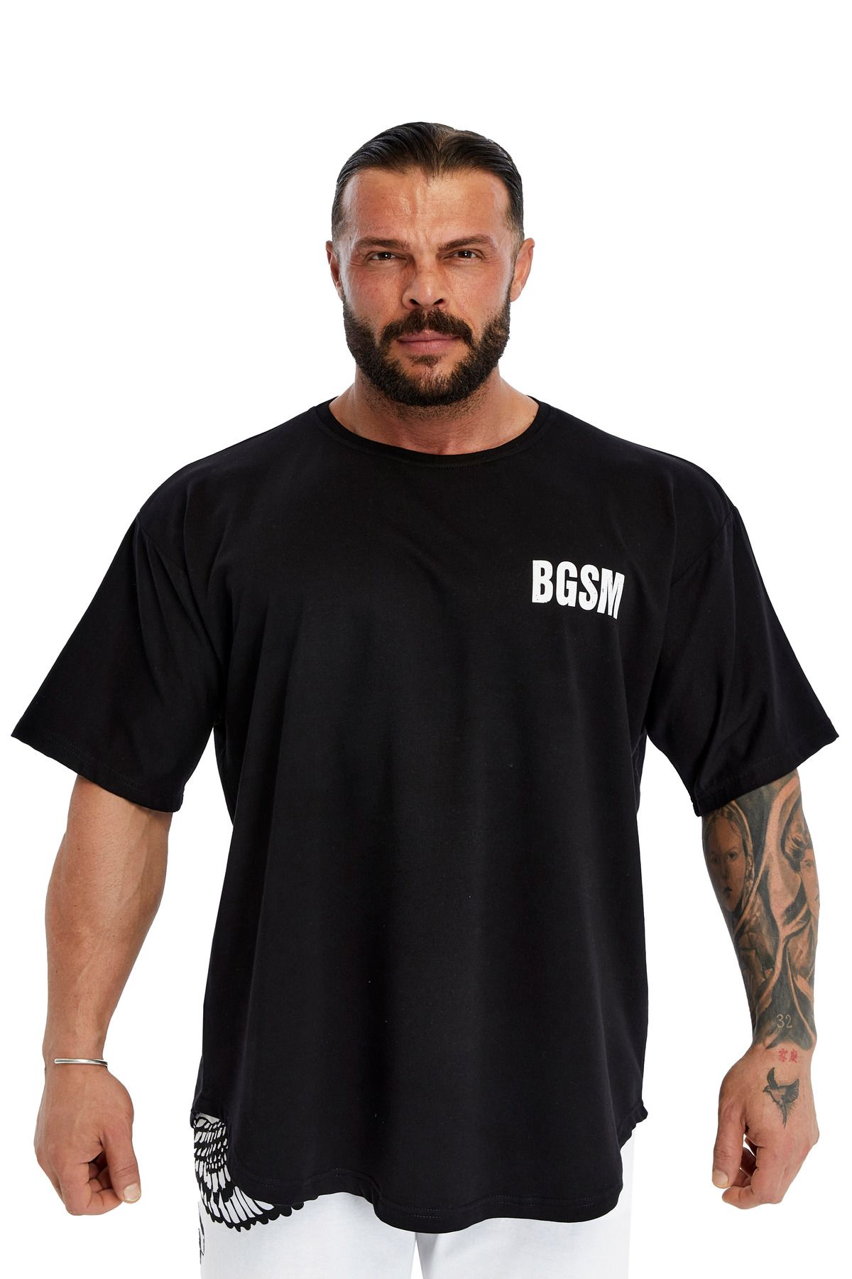 BGSM Erkek Oversize T-shirt Gym Rag Top BGSM 3379