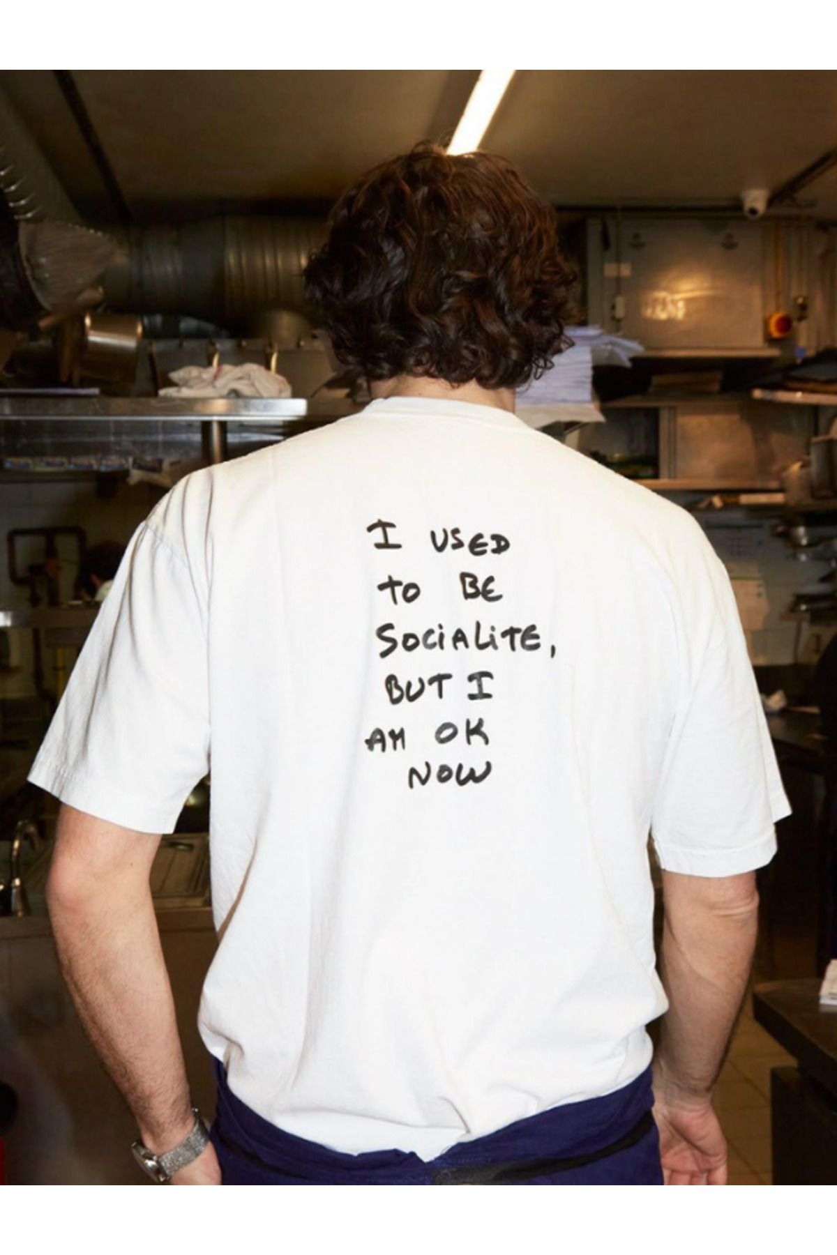 DEEFWEAR DREICH I USED TO BE SOCİALİTE BASKILI BEYAZ TSHIRT