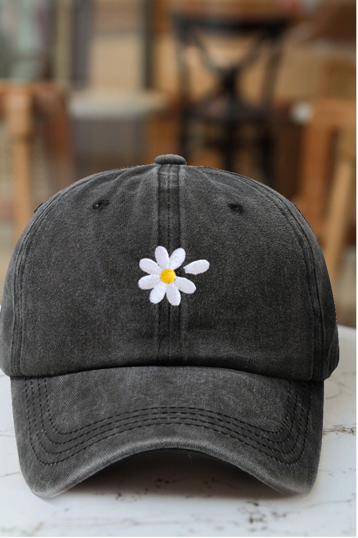 CAP BROS SEVİYOR SEVMİYOR PAPATYA NAKIŞLI ESKİTME KEP ŞAPKA