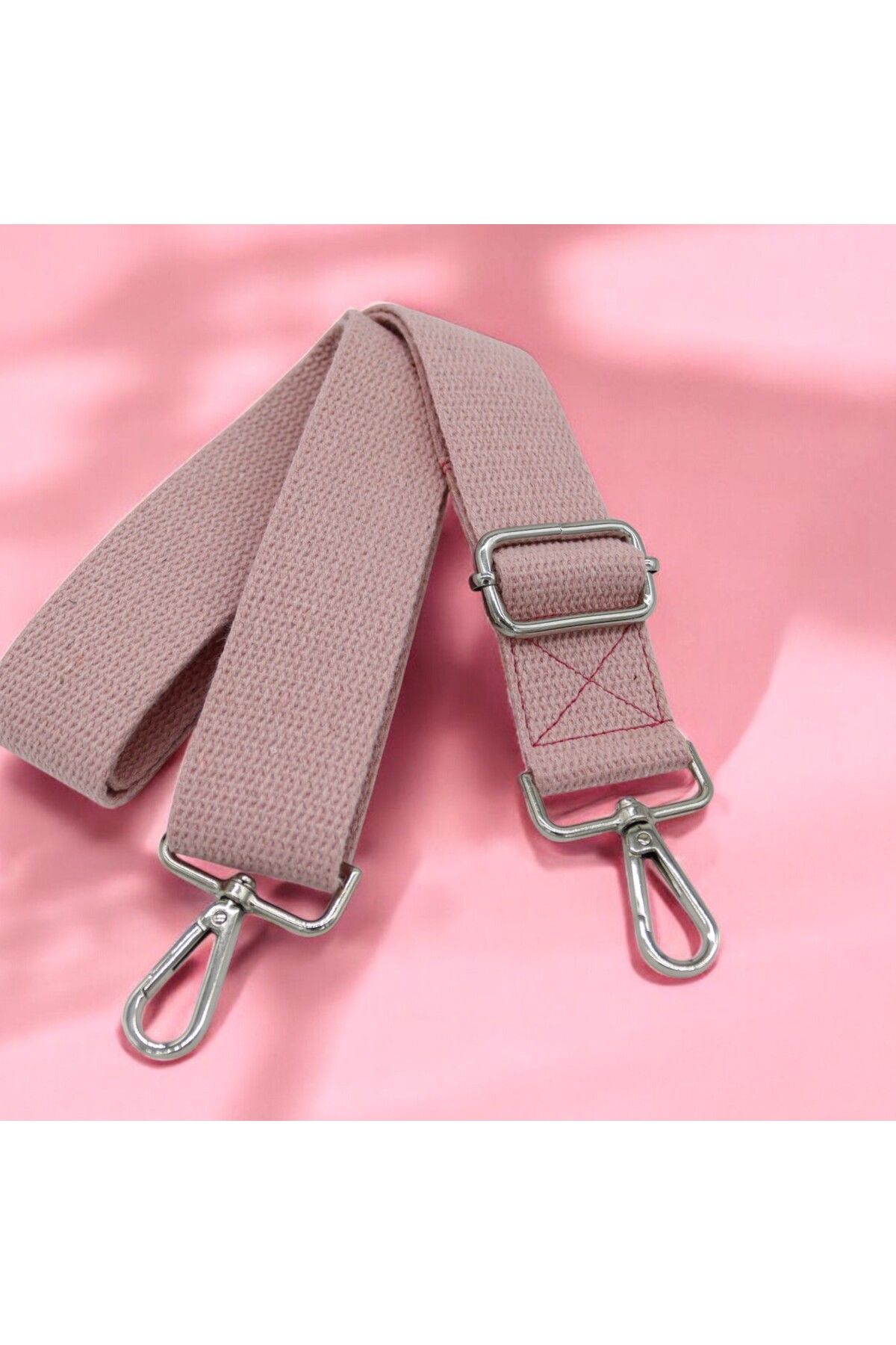 Anatolia pembe pamuklu ayarlanabilir çanta omuz askısı 4 cmx120 cm