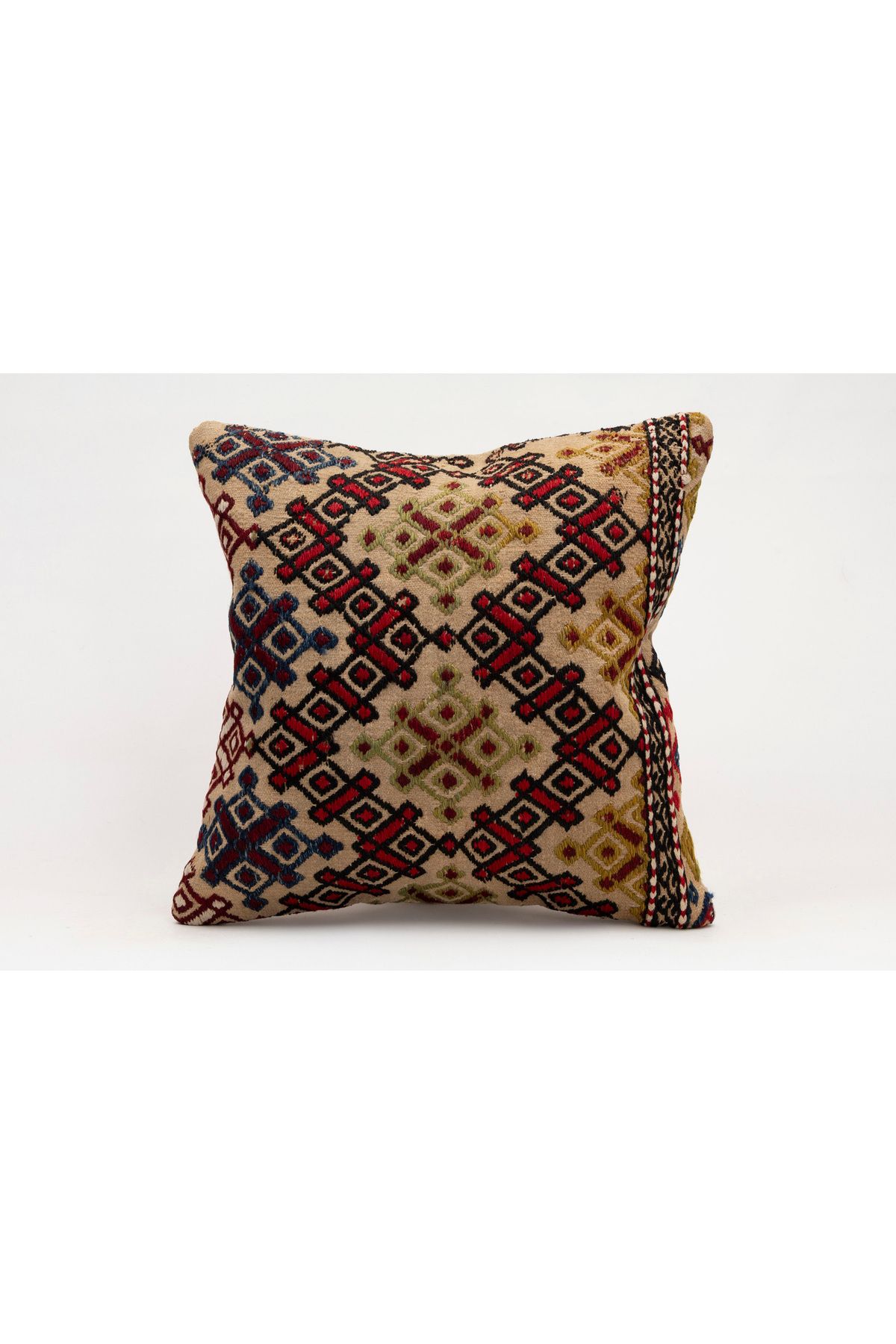 Kilim Whole Sale El Yapımı Kilim'den Yapılmış Vintage Kırlent Kılıfı, Yün, 40x40 Cm