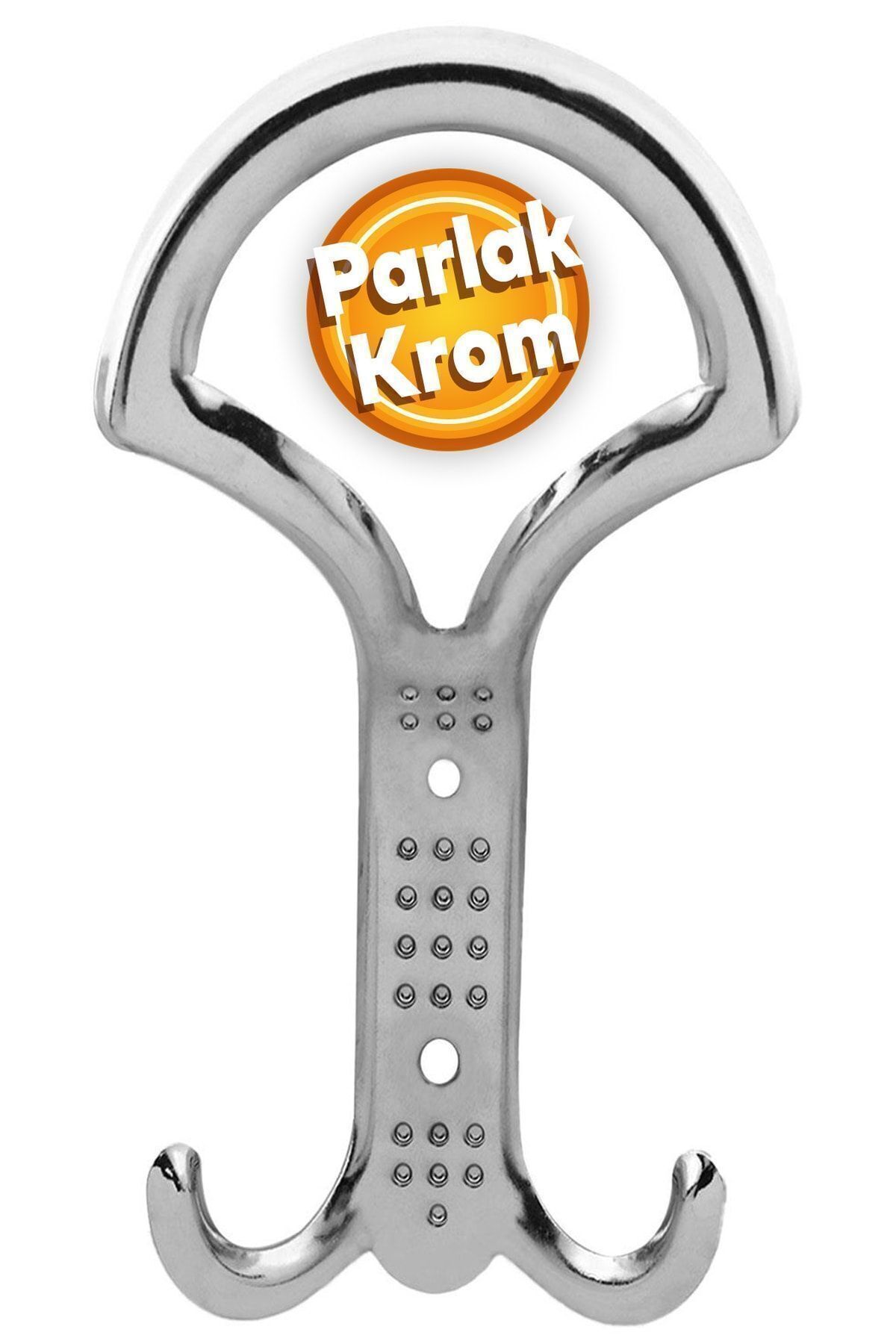 PAMİRAVM Noktalı Portmanto Askı Vestiyer Mobilya Duvar Askısı Metal Dolap Elbise Askılığı Krom (5 adet)