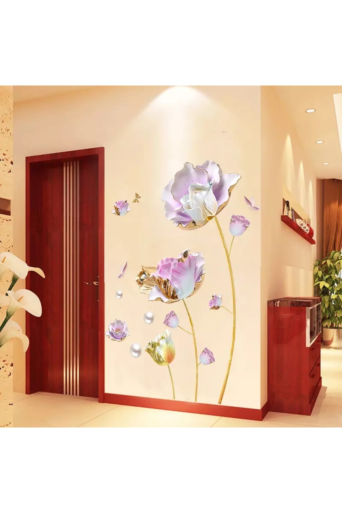 Original Deals RO Sticker Decorativ Pentru Perete Si Mobila, Flori Trandafiri Criogenati, 90 X 60 Cm, Original Deals - Single size