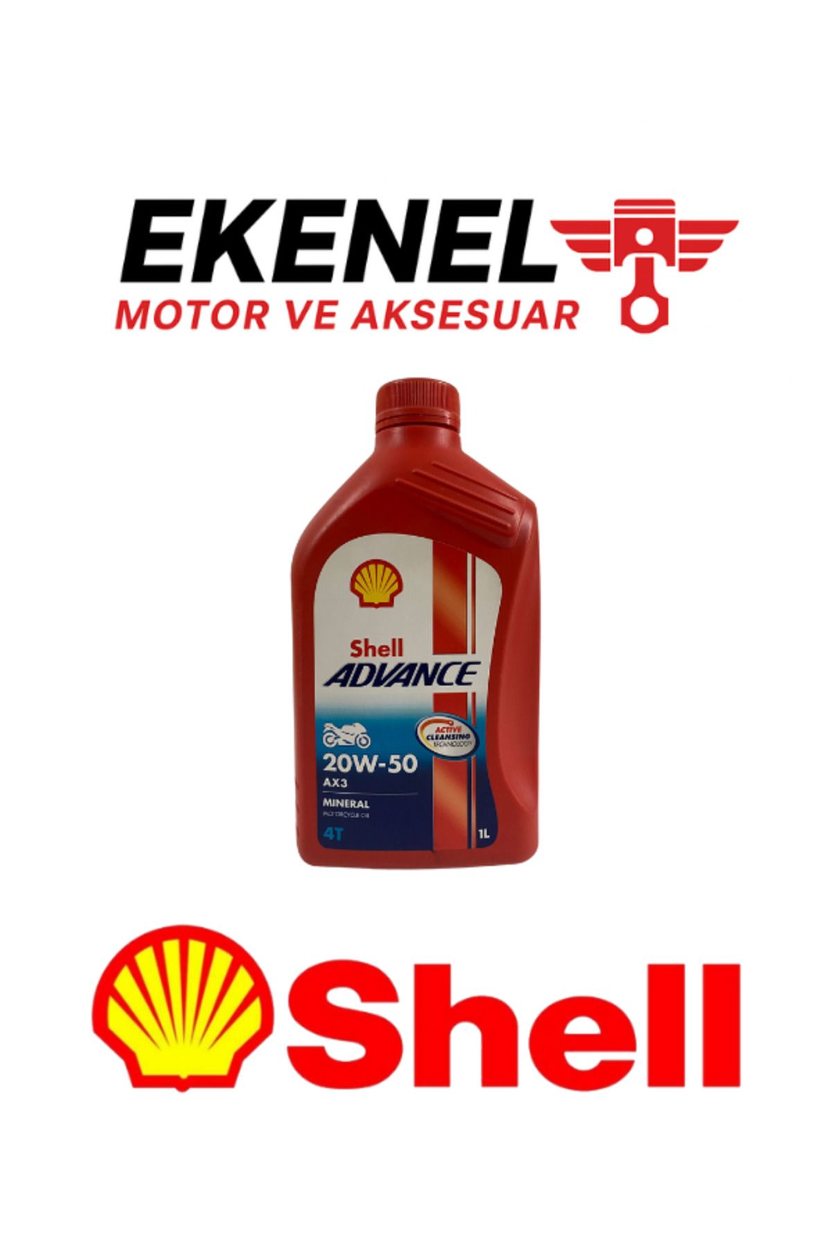 SHELL Advance 20W-50 4T Motosiklet Yağı 1 Litre | Mineral Yağ ile Güçlü Motor Koruma