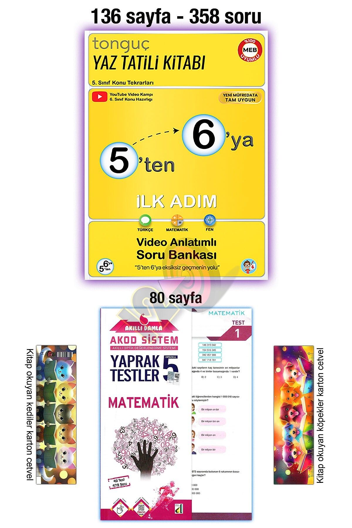 Tonguç Yayınları 5'ten 6'ya Yaz Tatili Hazırlık Kitabı 5. Sınıf Matematik Yaprak Test