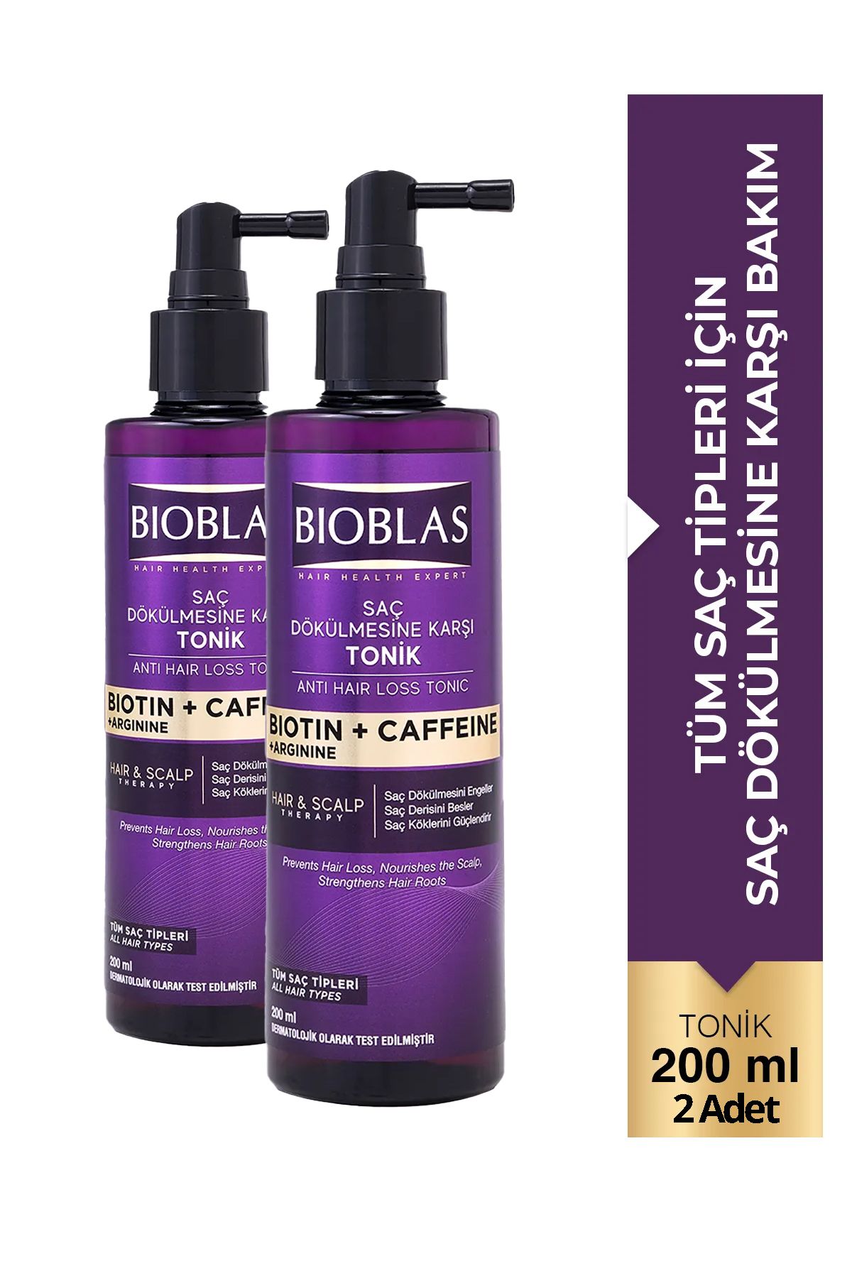 Bioblas Kafein Arjinin Biotin Saç Dökülmesi Karşıtı Tonik 200 Ml 2 Adet