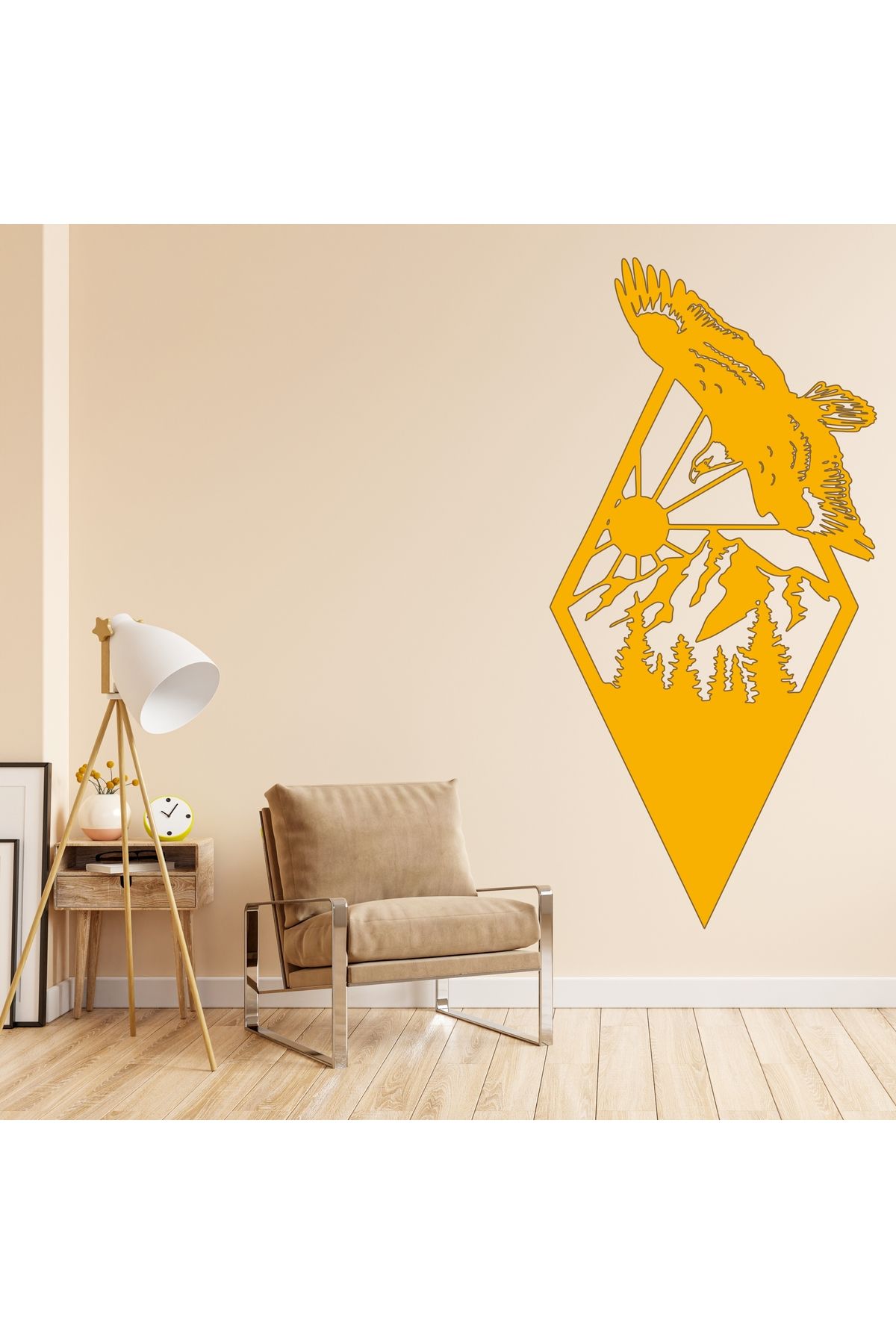 Grand Fine Art Tek Parça Renkli MDF Tablo Kartal ve Doğa