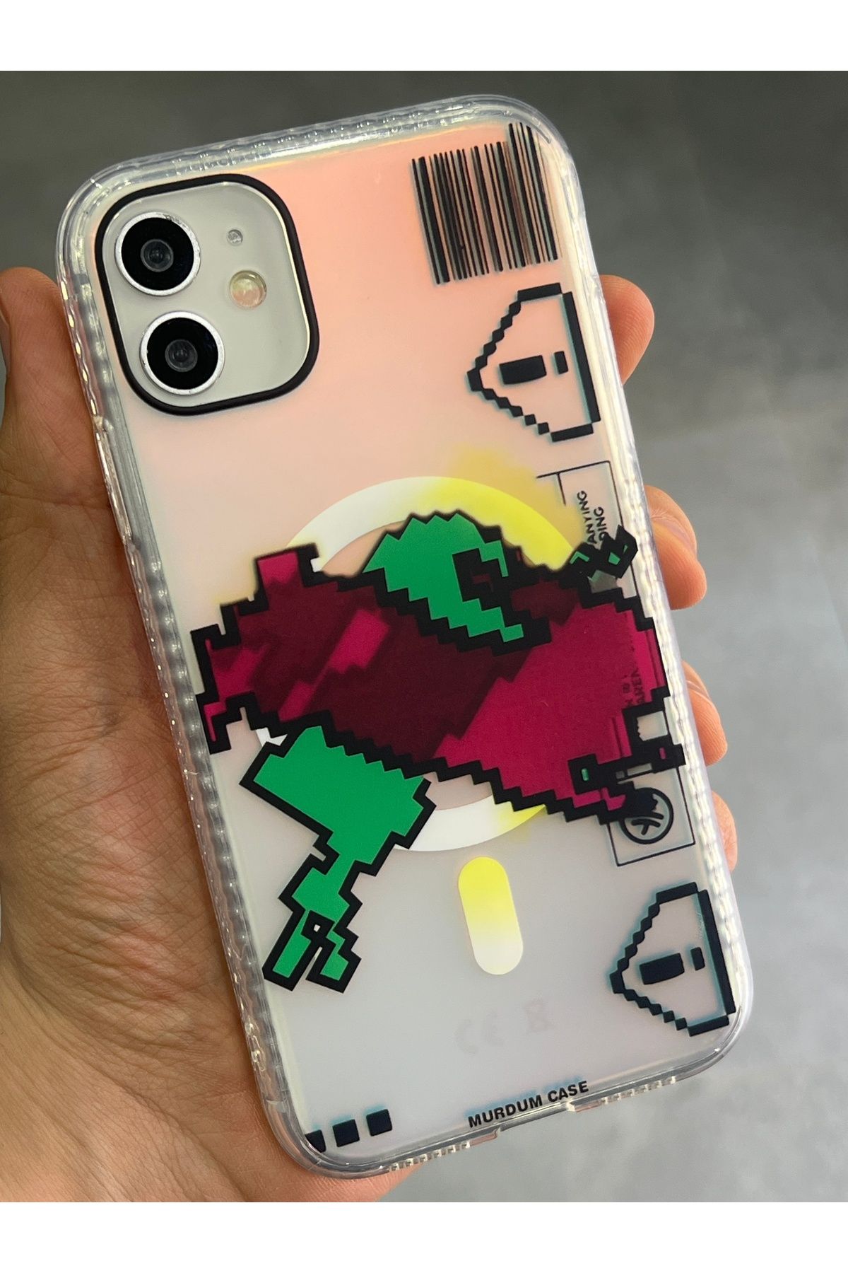 EDELFU iPhone 11 [6.1 inç] Hologramlı Desenli Mat Kapak Yanları Şeffaf Yumuşak Darbeye Dayanıklı Kılıf