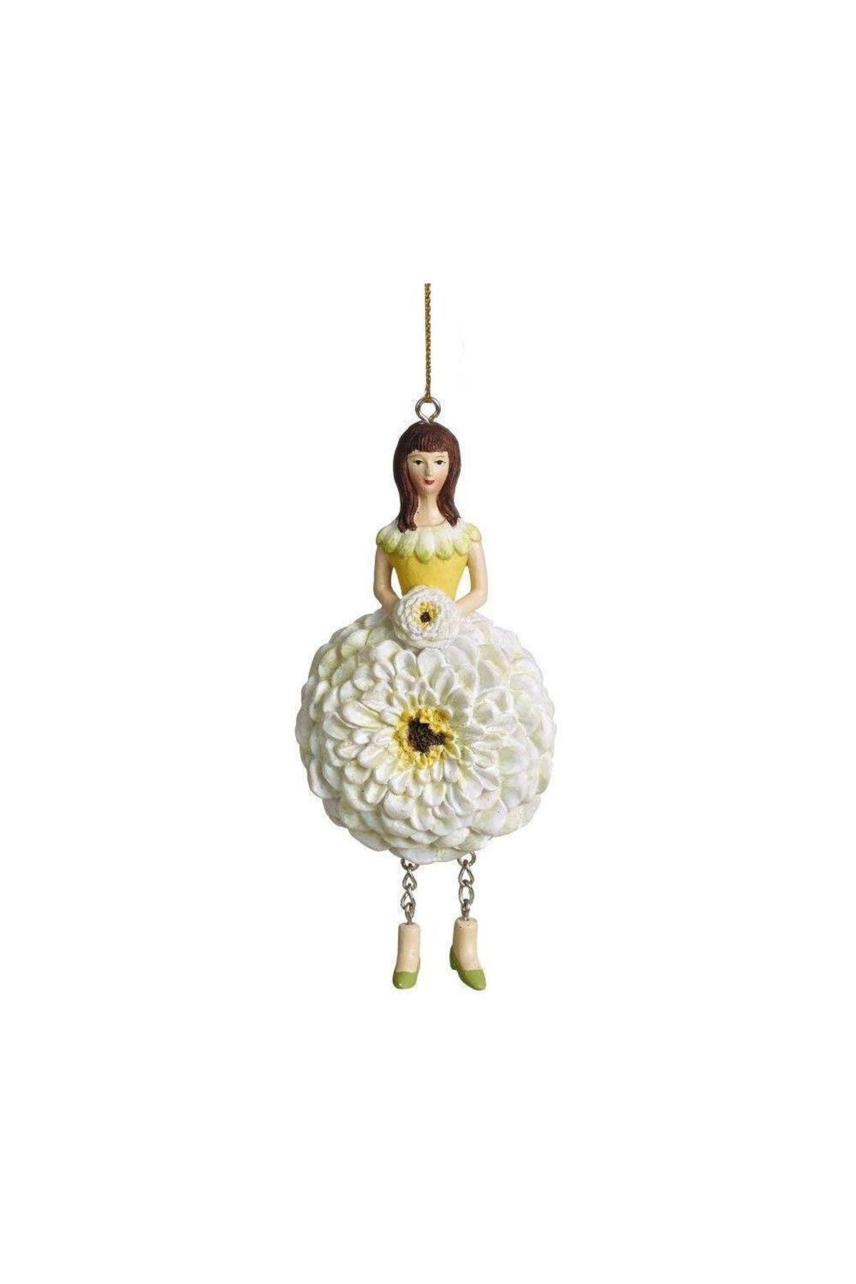 mutlu adım 1 Adet 12cm Çiçek Kız Peri Biblo Zinnia Çiçeği