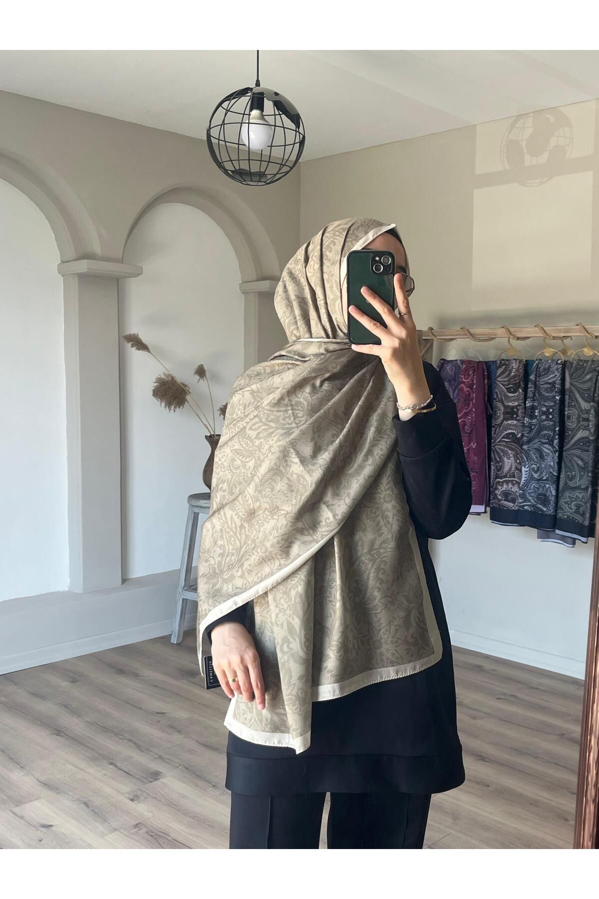 Merwiss Desenli Refka Soft Çağla Yeşil Şal