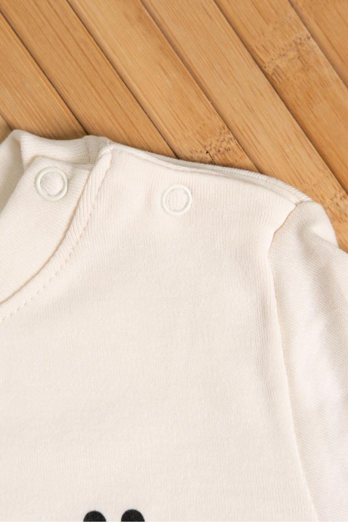 agugu Hav Hav Baskılı Uzun Kollu Sweatshirt ve Bej Alt Eşofman Takımı Bej fotoğrafı 3 (önizleme)