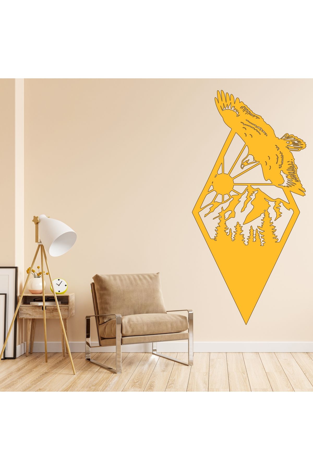 Grand Fine Art Tek Parça Renkli MDF Tablo Kartal ve Doğa