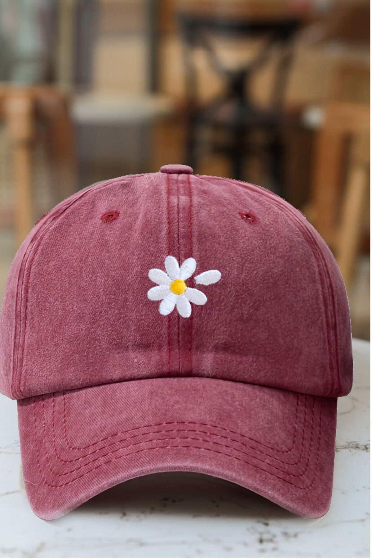 CAP BROS SEVİYOR SEVMİYOR PAPATYA NAKIŞLI ESKİTME KEP ŞAPKA