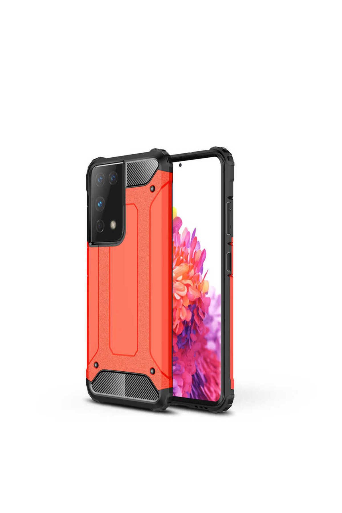 halkhouse Galaxy S21 Ultra Kılıf Zırh Tank Sert Korumalı Silikon Crash Silikon Kapak