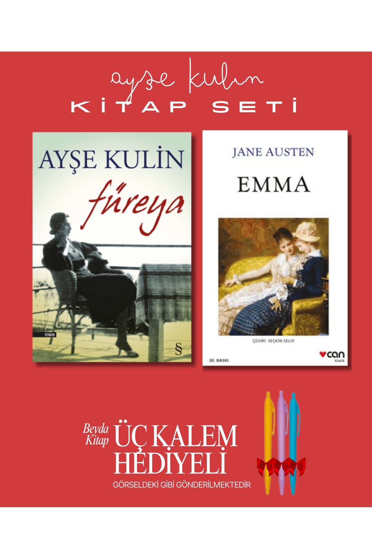 Everest Yayınları Füreya - Emma - Ayşe Kulin - Kitap Seti - Üç Kalem Hediyeli
