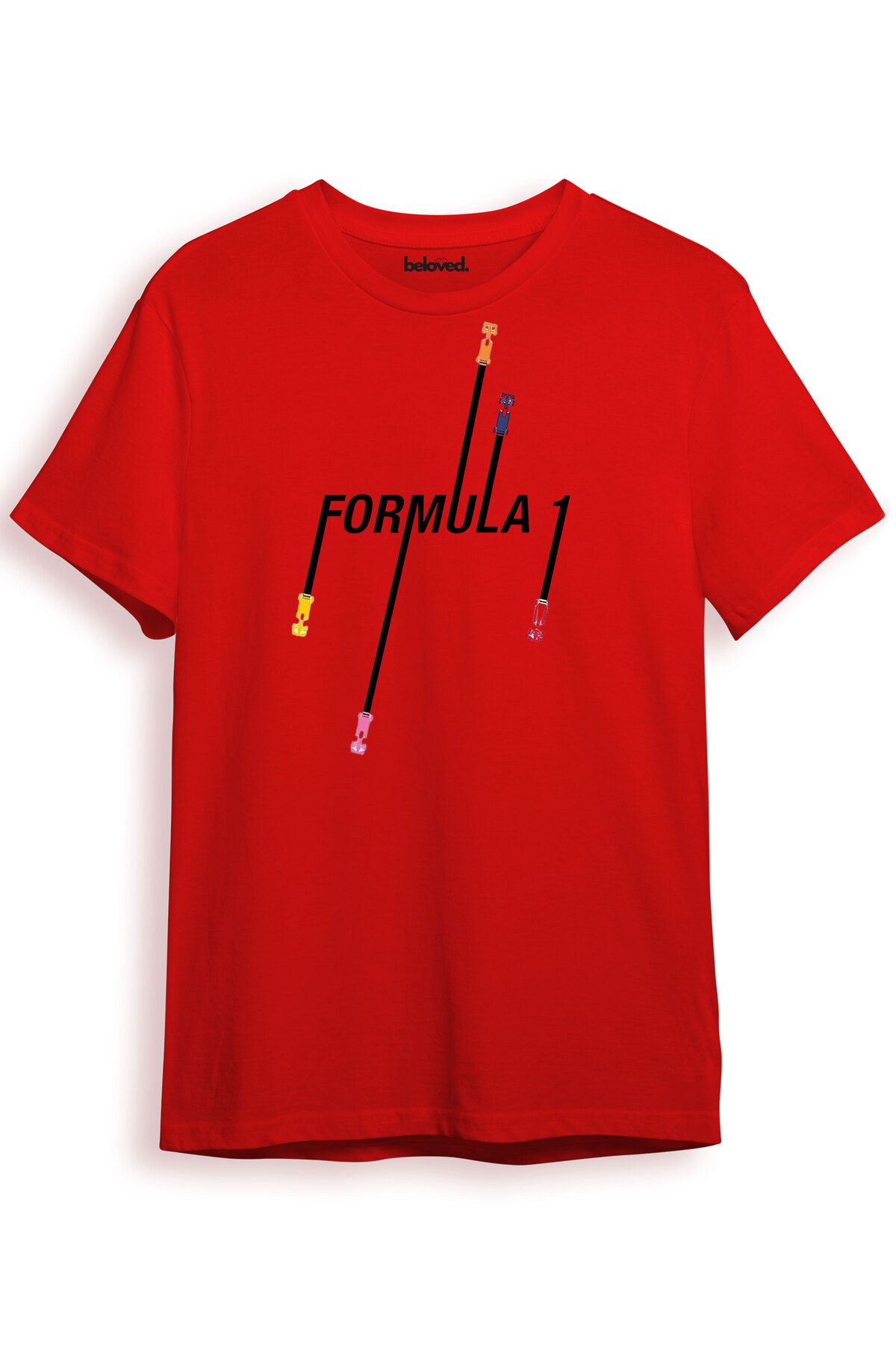 beloved.co Formula 1 Dijital Baskılı %100 Pamuk Regular Fit T-Shirt