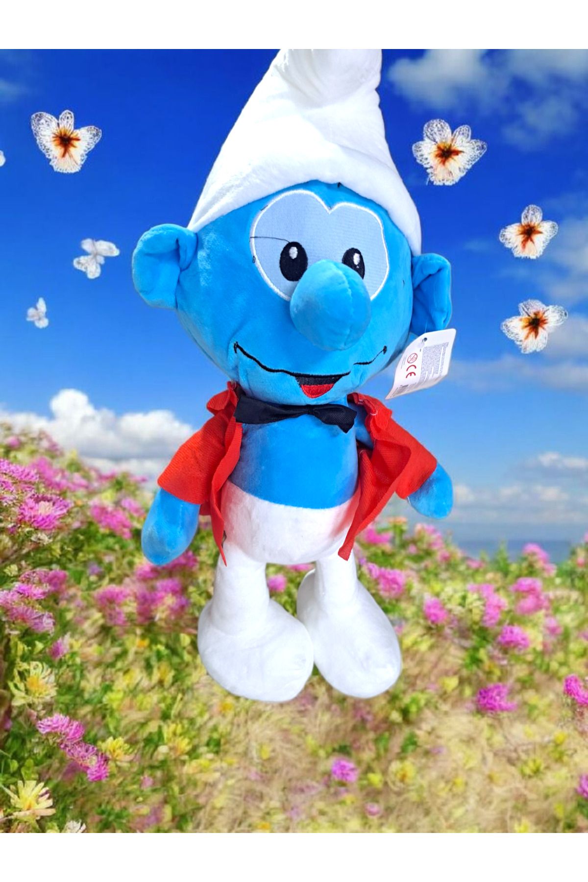 ALYTOYS Şirin Peluş 50 CM Mavi Şirin Kahramanlar Elyaf Dolgulu yatak ve oyun arkadaşı