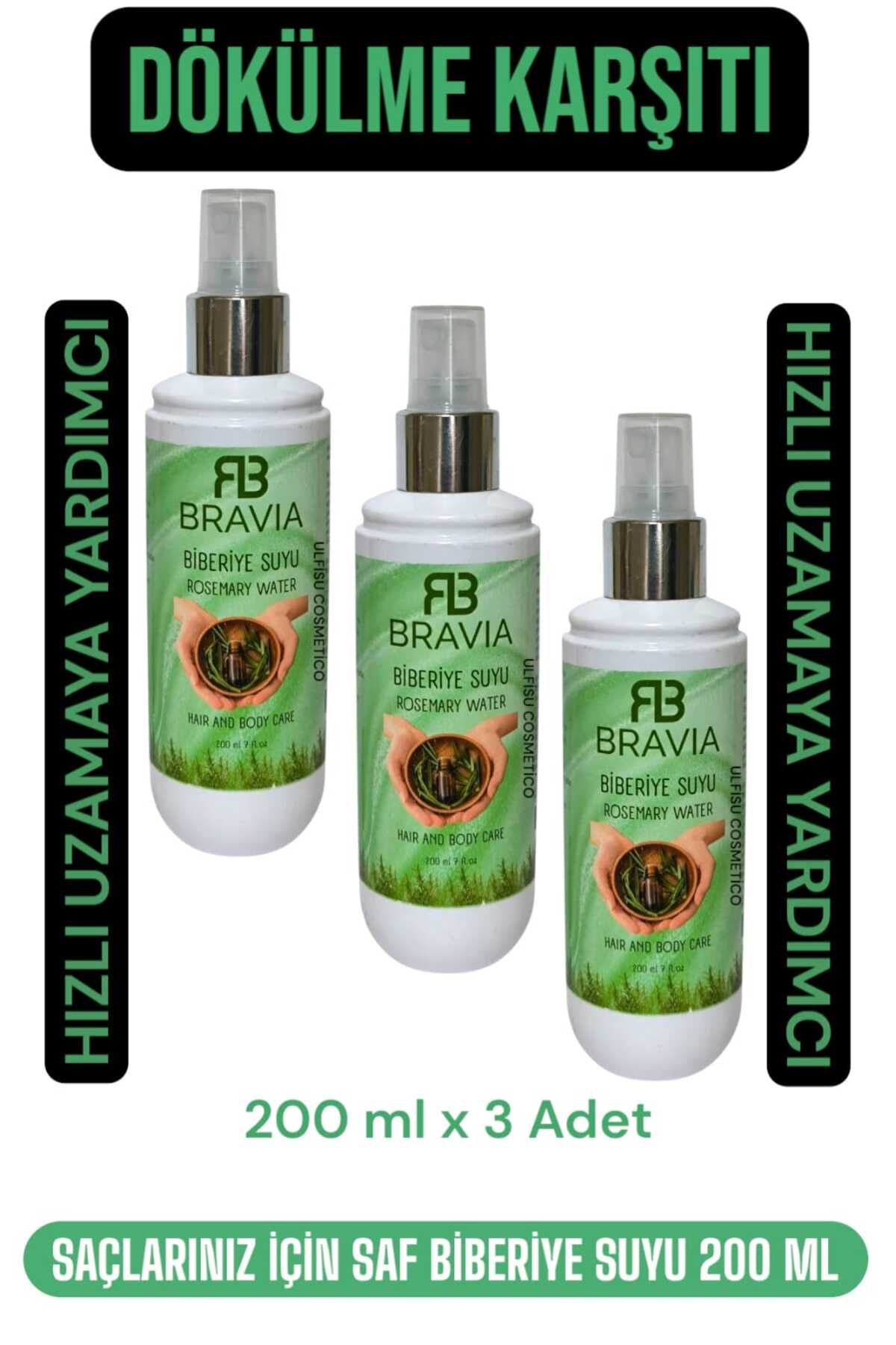 ULFİSU COSMETİCO Biberiye Suyu Dökülme Karşıtı ve Hızlı Saç Uzatma Etkili 200 ml - 3 ADET