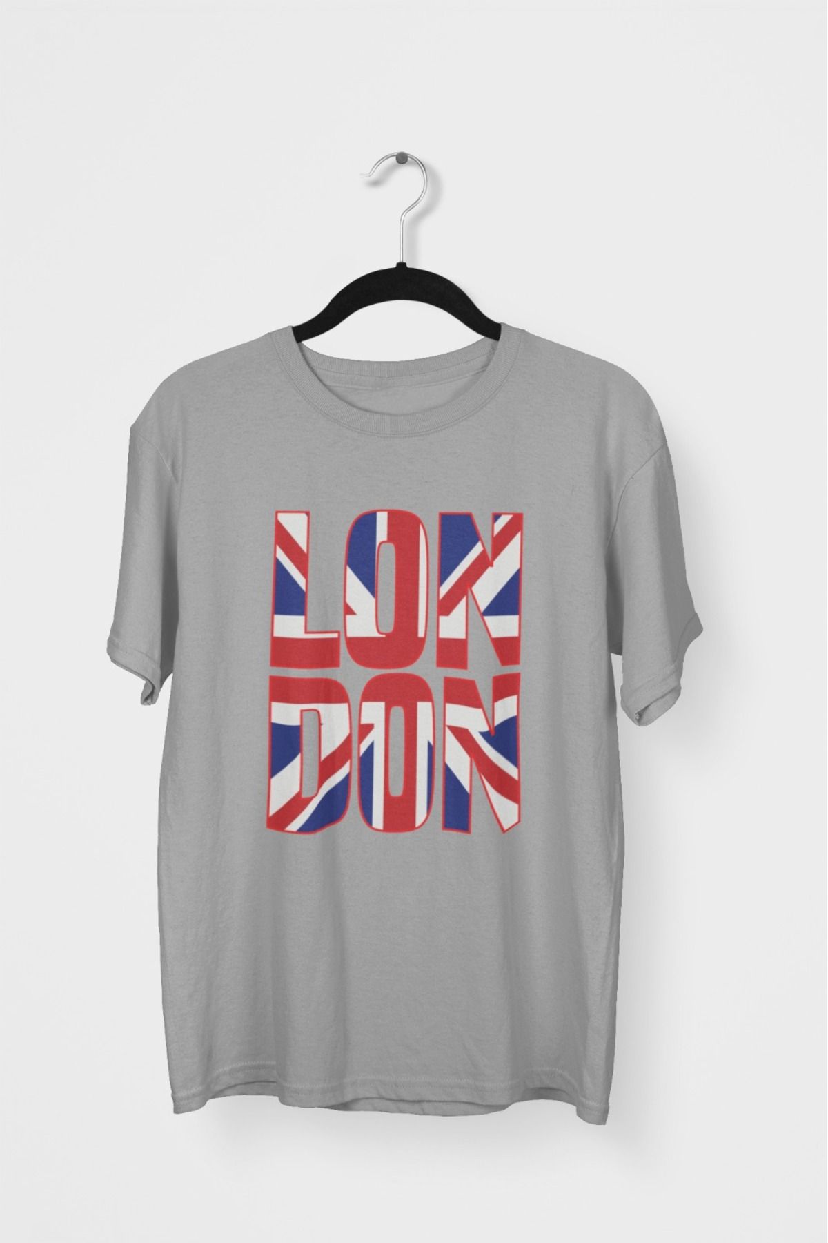 Butik ERKEK/KADIN -LONDON- TRANSFER BASKILI YUVARLAK YAKA KISA KOL TİŞÖRT