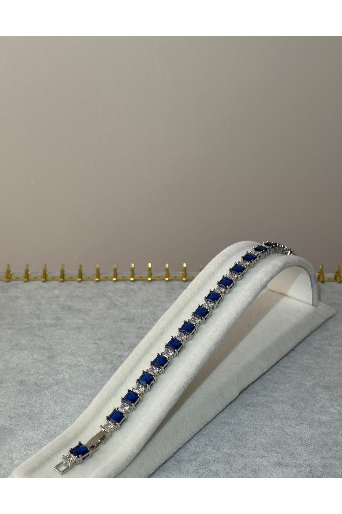 XUPING JEWELRY 316L parlament mavisi zirkon taşlı çelik bileklik paslanmaz kararmaz