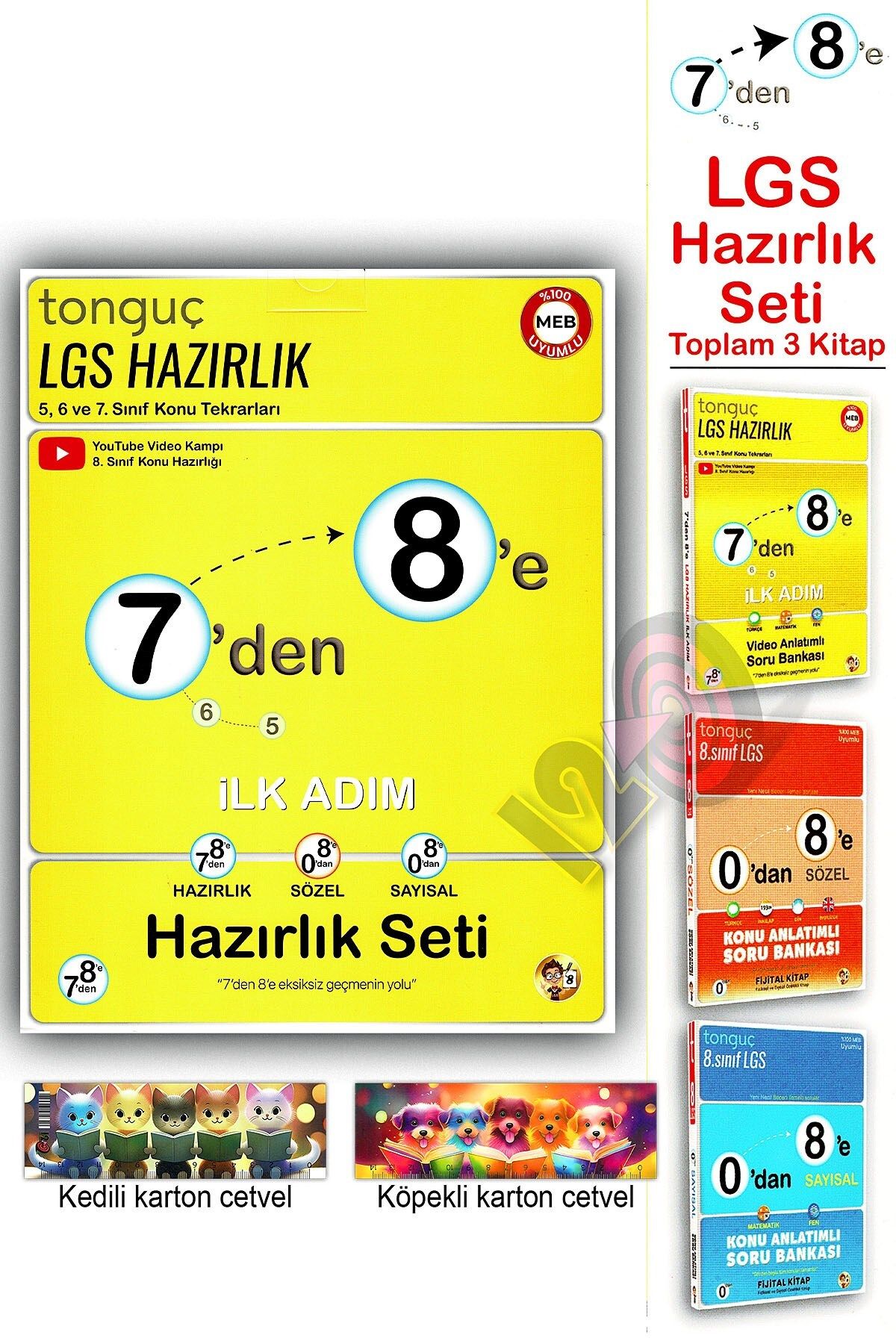 Tonguç Yayınları 7'den 8'e Hazırlık Seti 2025 (7'den 8'e ve 0'dan 8'e içerir)