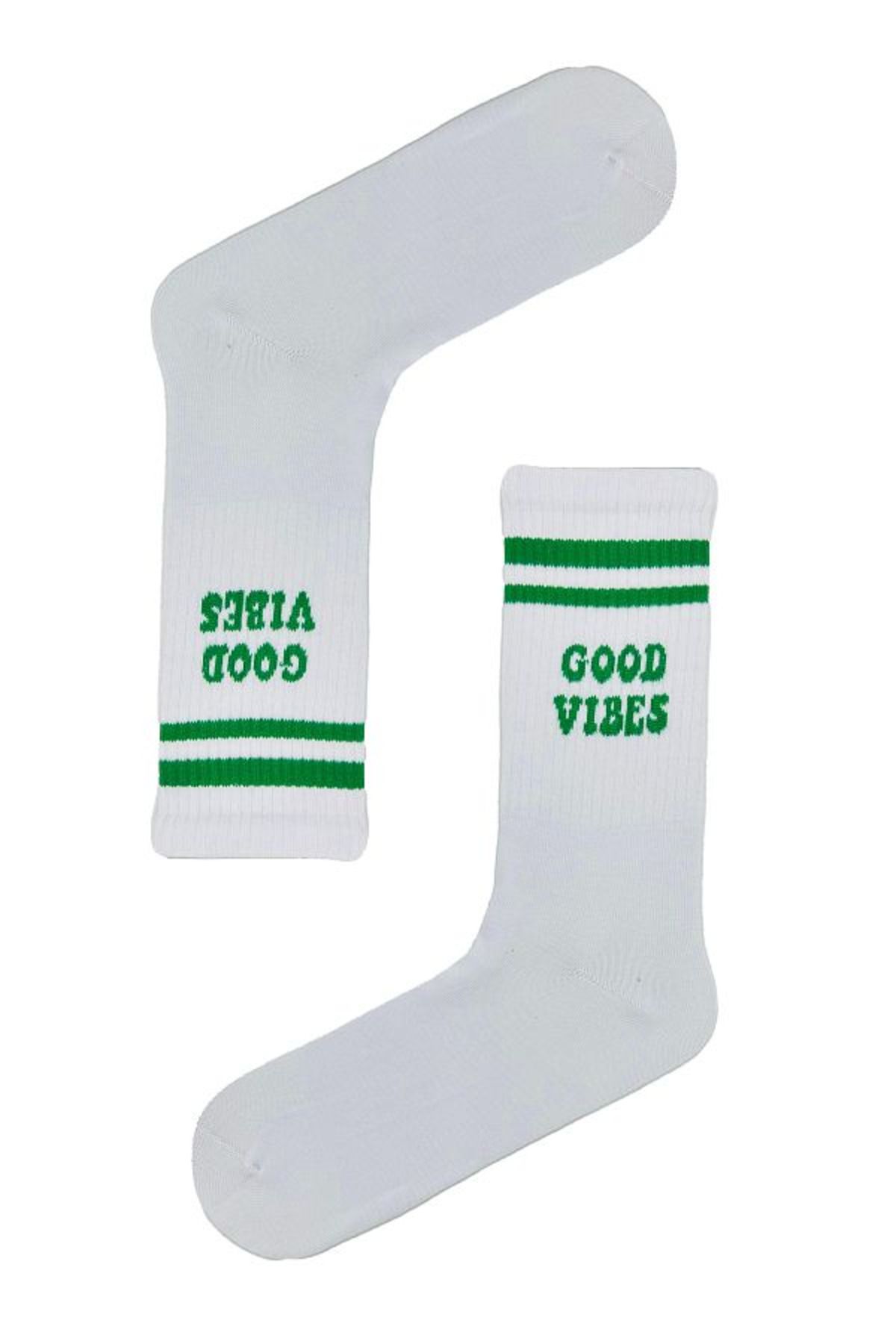 AKSU ÇORAP Good Vibes Yazılı Tenis Çorap