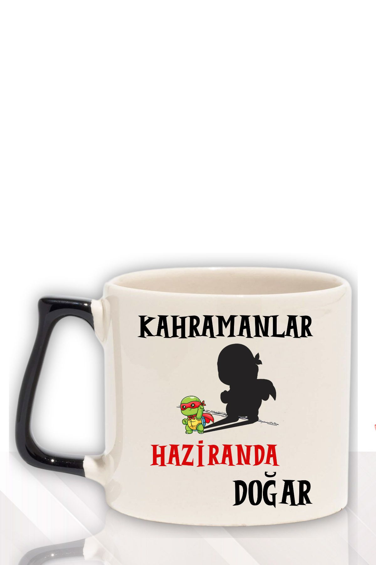 qoeuyl boutique Kahramanlar Bu Ayda Doğar Baskılı Eş Arkadaş Baba Doğum Babalar Gününe Hediyelik Kulplu Kupa Bardak