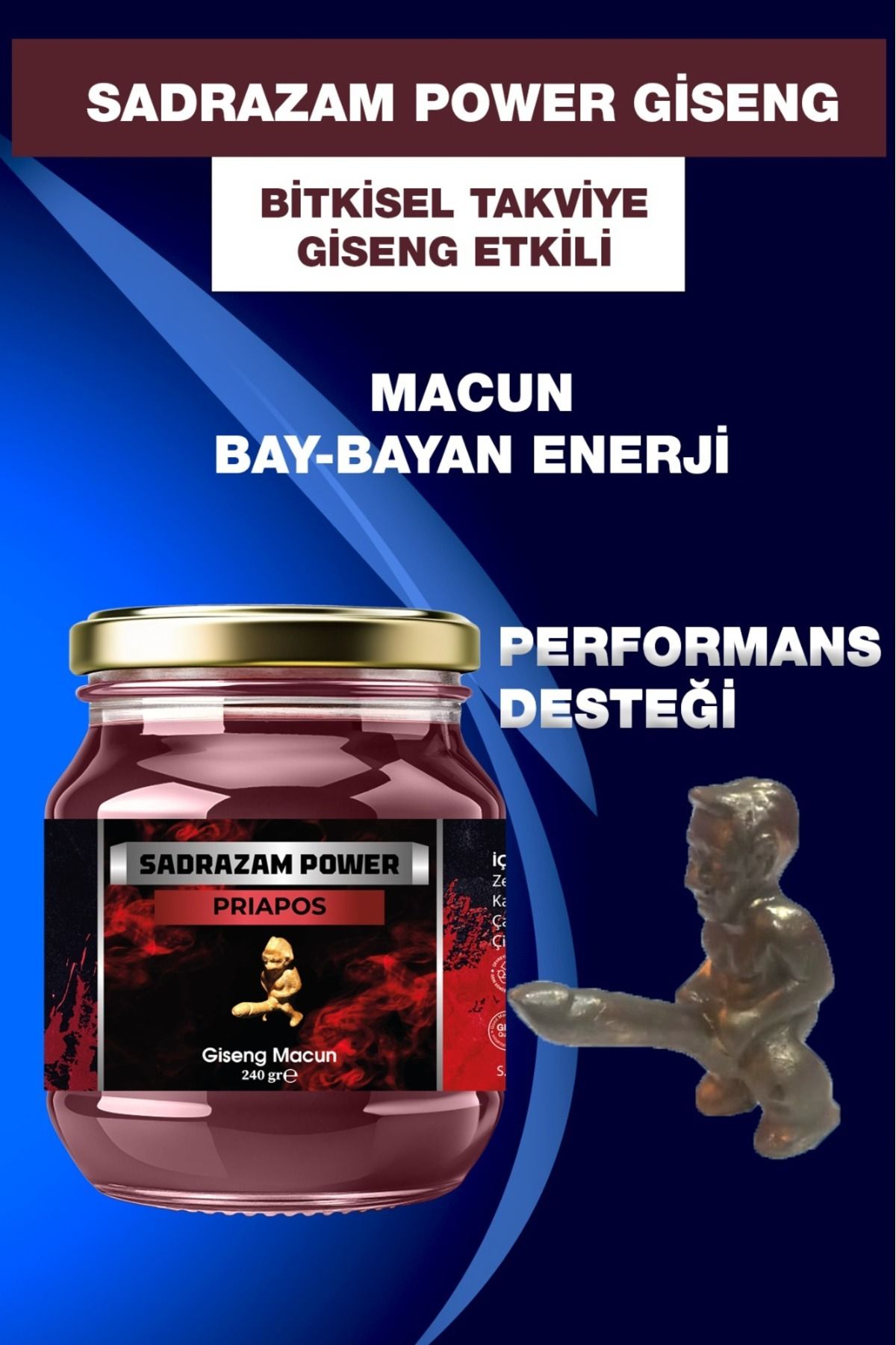Kırkağa Sadrazam Power Ginseng Etkili Macun 240 gr-Erkek Kadın Enerji ve Performans Desteği