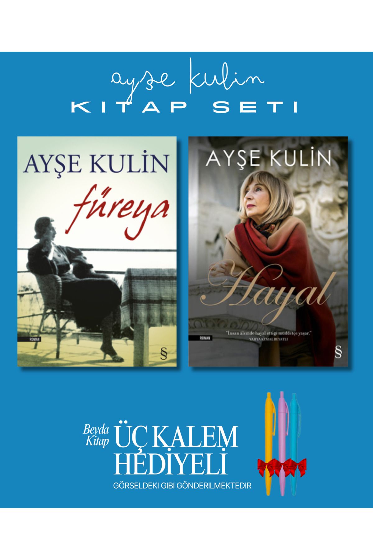 Everest Yayınları Füreya - Hayal - Ayşe Kulin - Kitap Seti - Üç Kalem Hediyeli