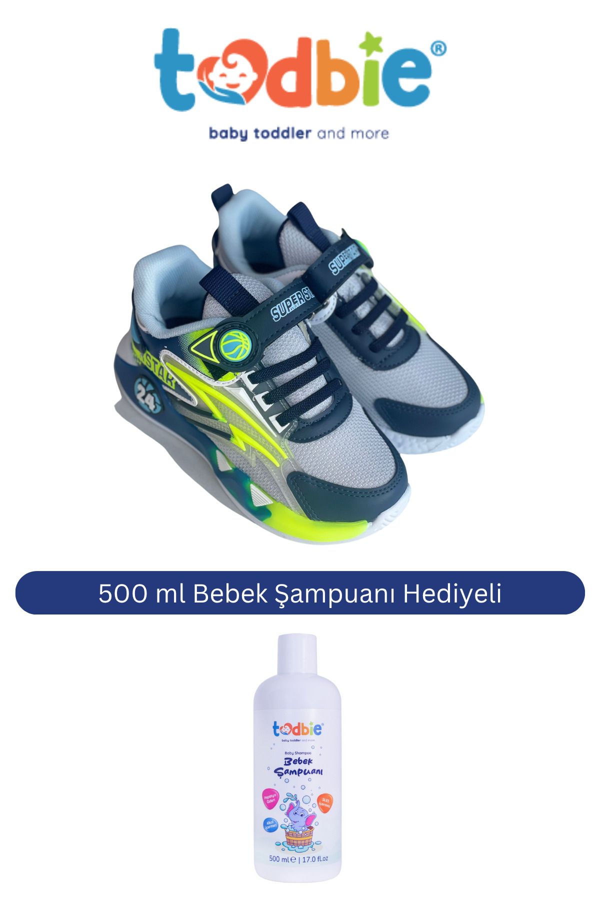 TODBİE Çocuk New 2025 Kids Trend Spor Ayakkabısı ( 500 ml Bebek Şampuanı Hediyeli )