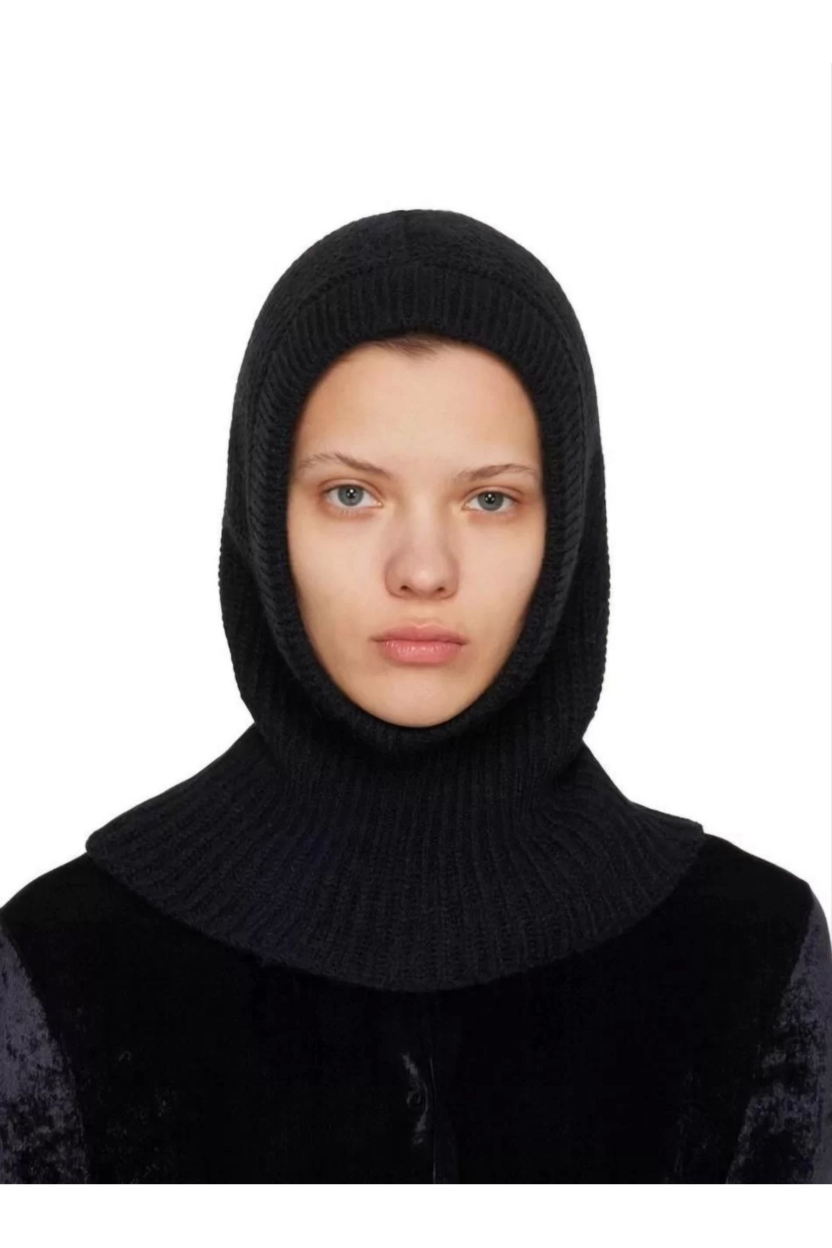 Robahood Kışlık Tam Kalıp Boğazlı Dokuma Triko Bere - Siyah