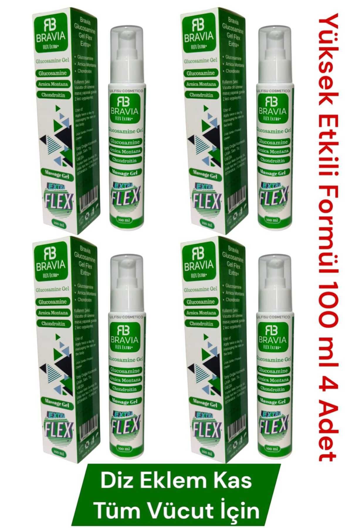 ULFİSU COSMETİCO Extra Flex Kas Eklem Artrit Jeli 100ml 4 ADET - ( Glukozamin, Chondroitin, Arnica Montana )