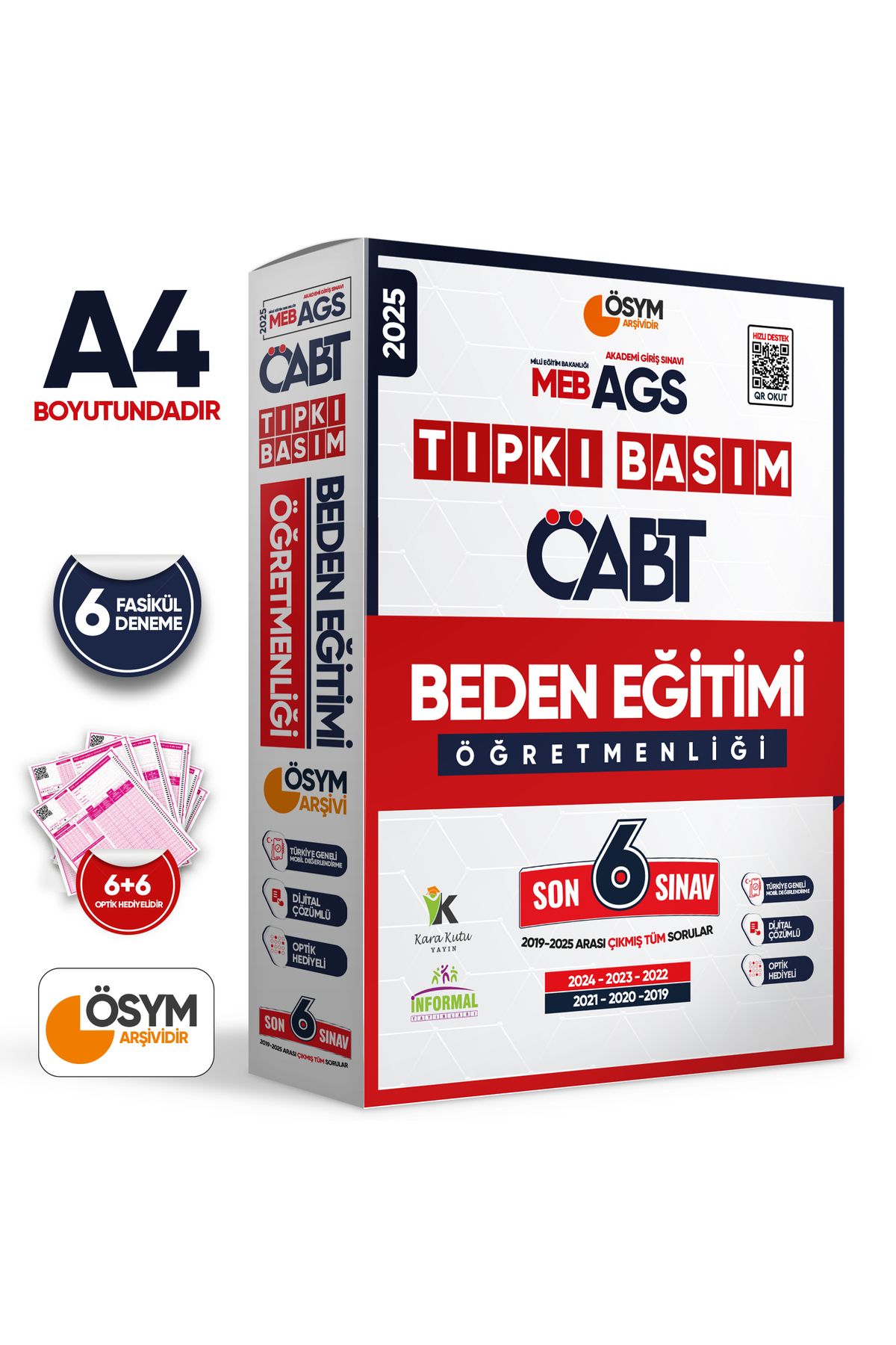 Karakutu Yayınları 2025 MEB-AGS ÖABT Beden Eğitimi Öğretmenliği ÖSYM Tıpkı Basım 6lı Deneme Paketi Dijital Çözümlü