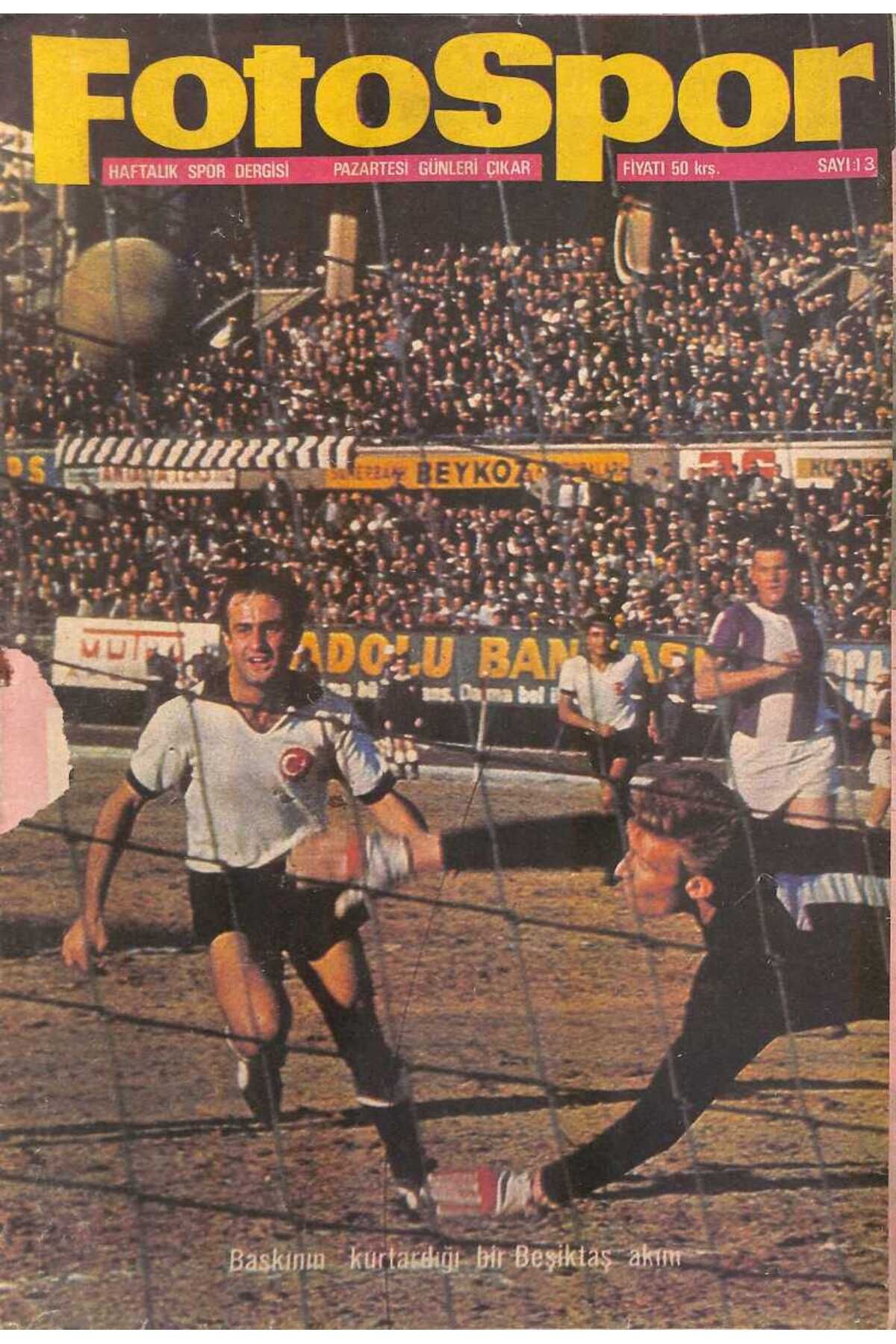 Gökçe Koleksiyon Fotospor Haftalık Spor Dergisi 5 Aralık 1966 Sayı 13 - Adana Demirspor - Turgay Şeren NDR93348