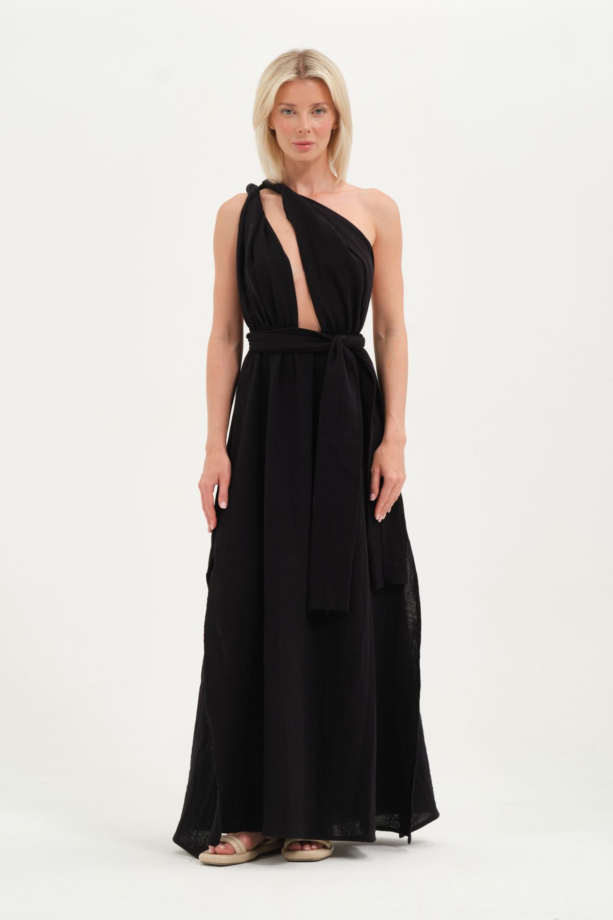 eva clothing Kadın Müslim Bağlamalı Elbise