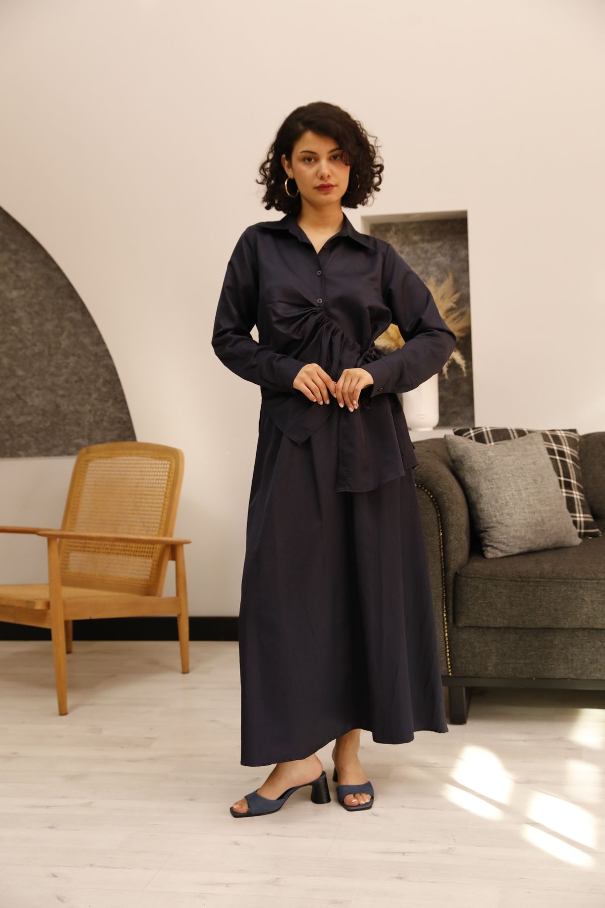 Butik Mix Elbise Belden Bağlamalı